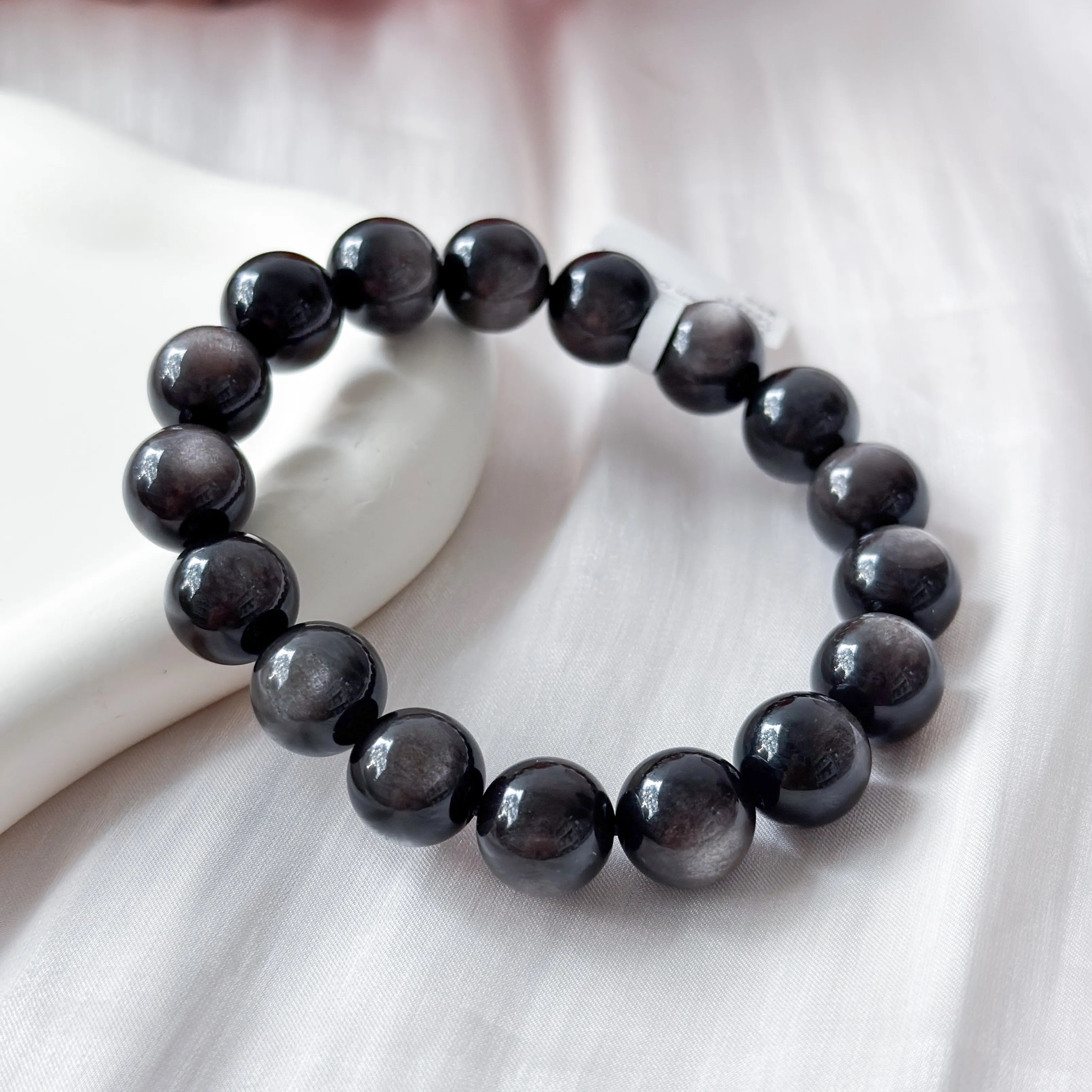 Silversheen Obsidian 12mm Bracelet