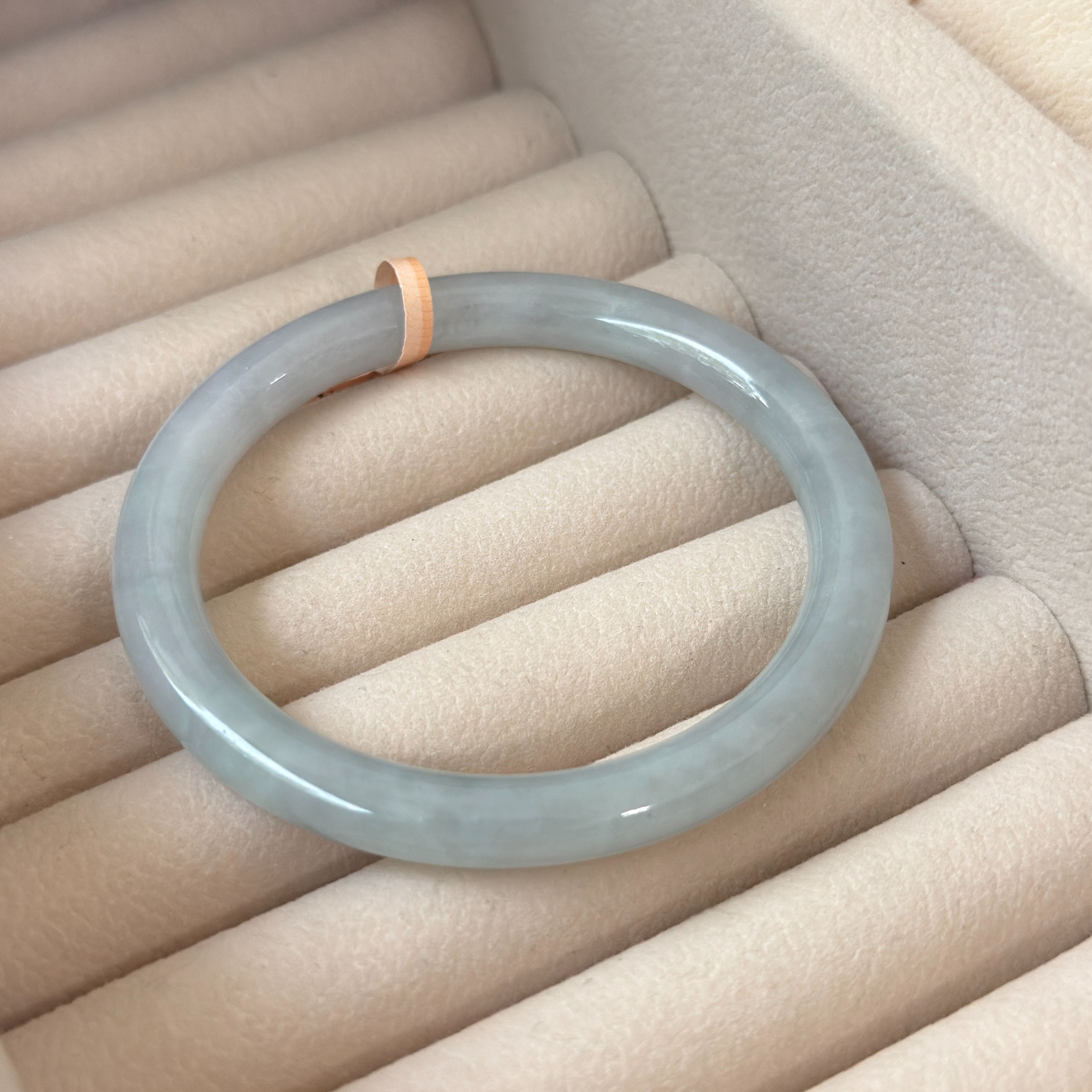 Grade A Tea Green Yuan Tiao Jade Bangle - S56+/31.2g