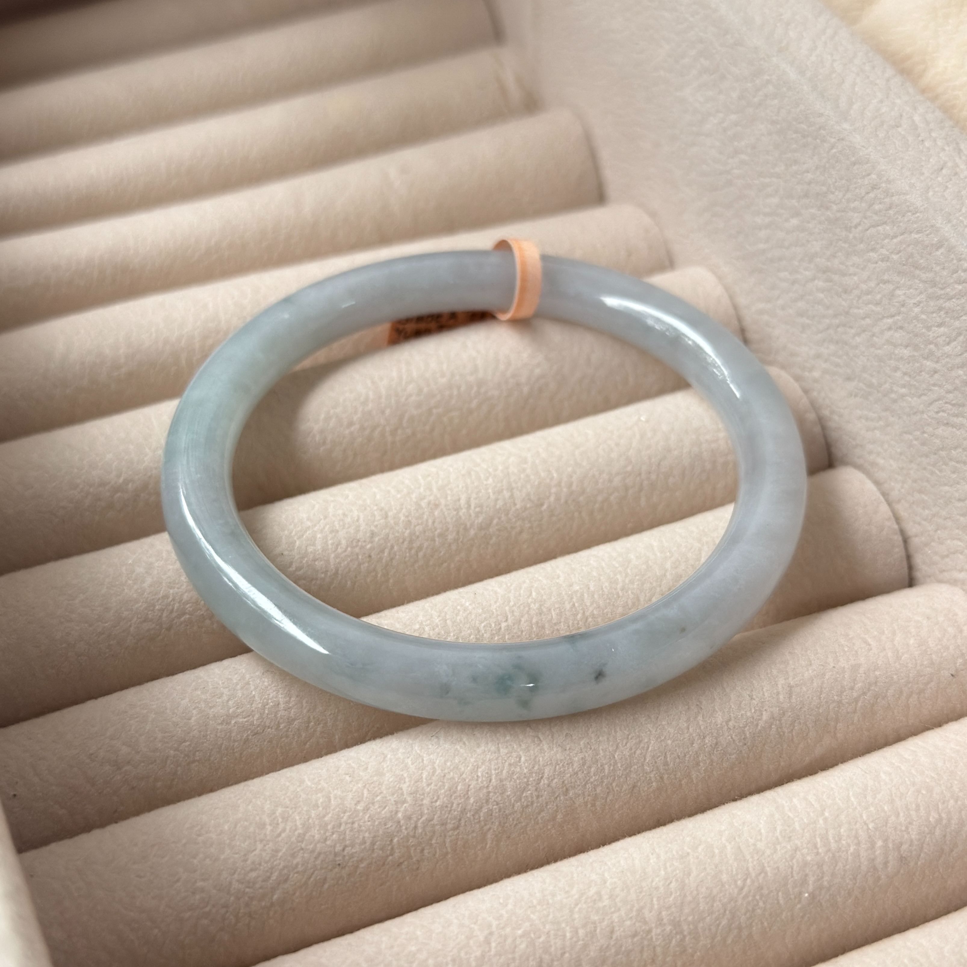 Grade A Tea Green Yuan Tiao Jade Bangle - S55/29.4g