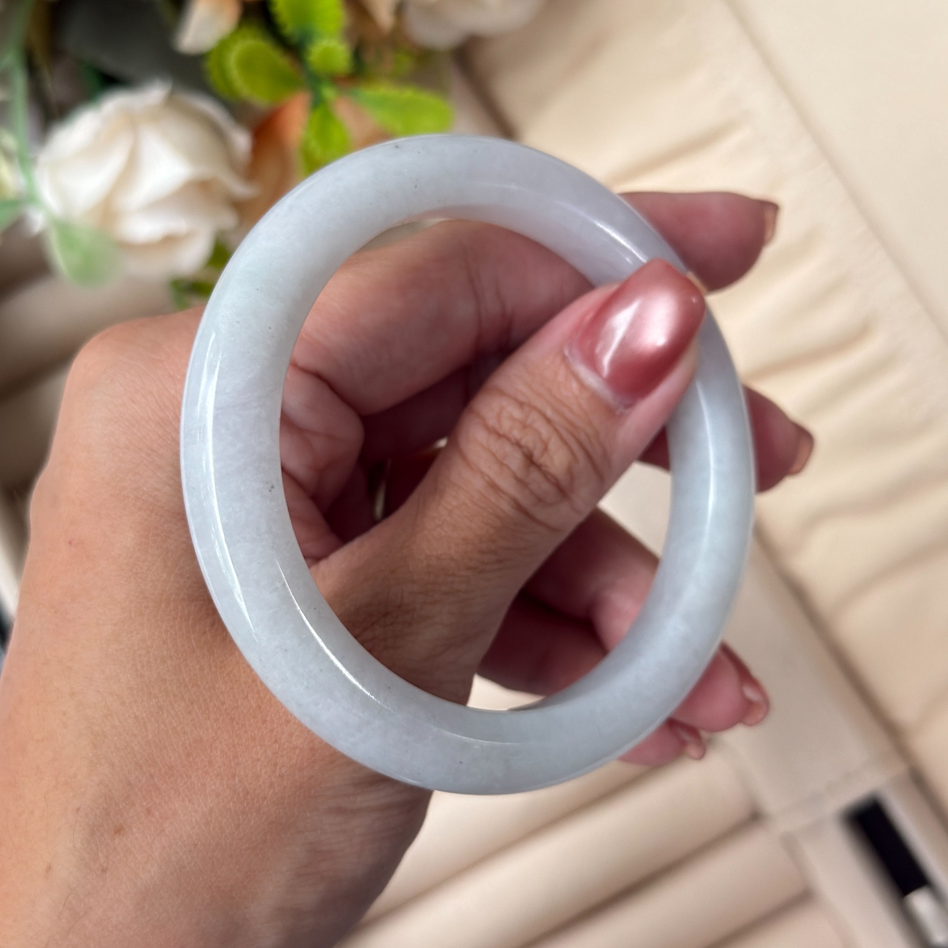 Grade A Lilac Mist Jade Bangle - S55+/49.6g