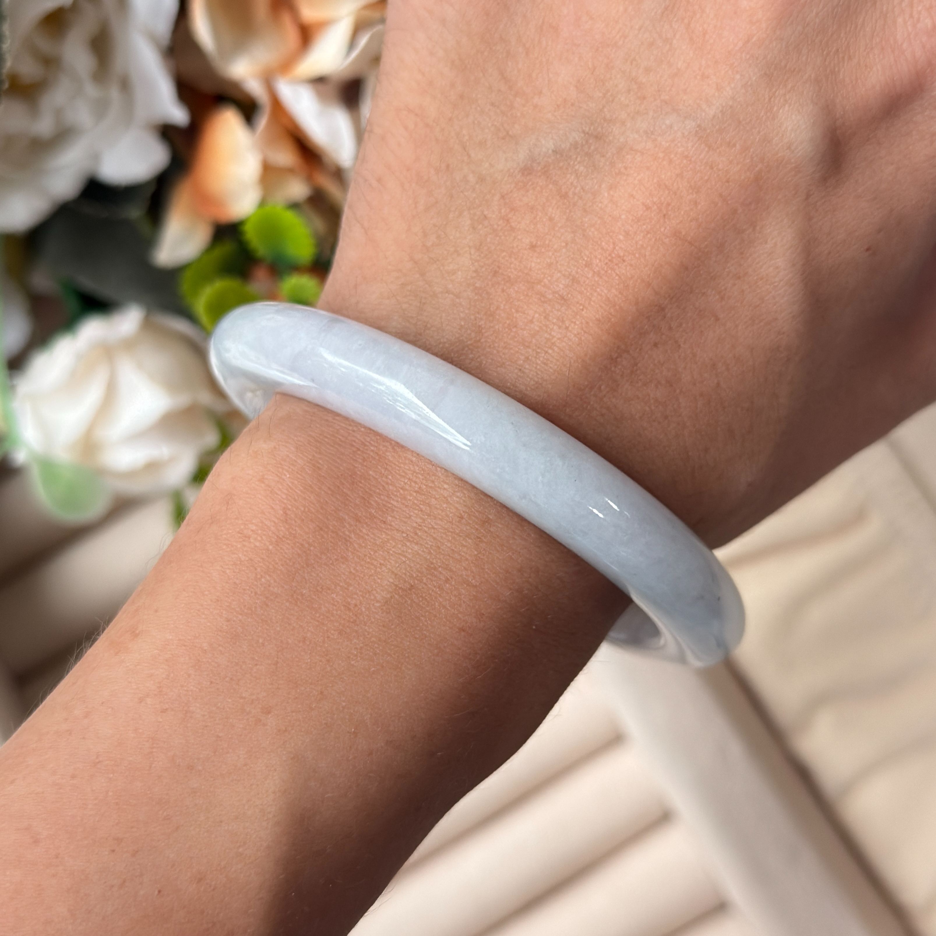 Grade A Lilac Mist Jade Bangle - S55+/49.6g