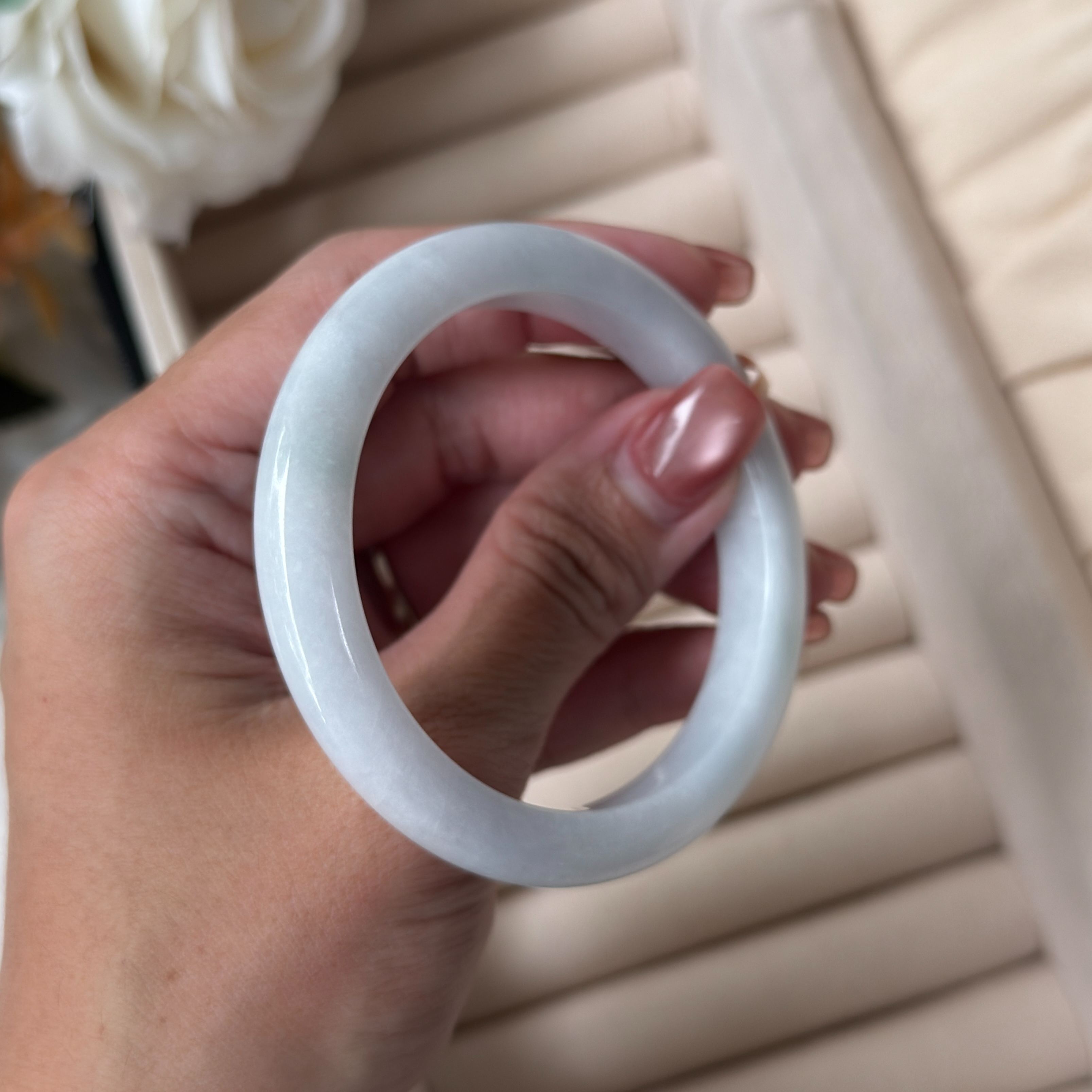 Grade A Lilac Mist Jade Bangle - S53/40.4g