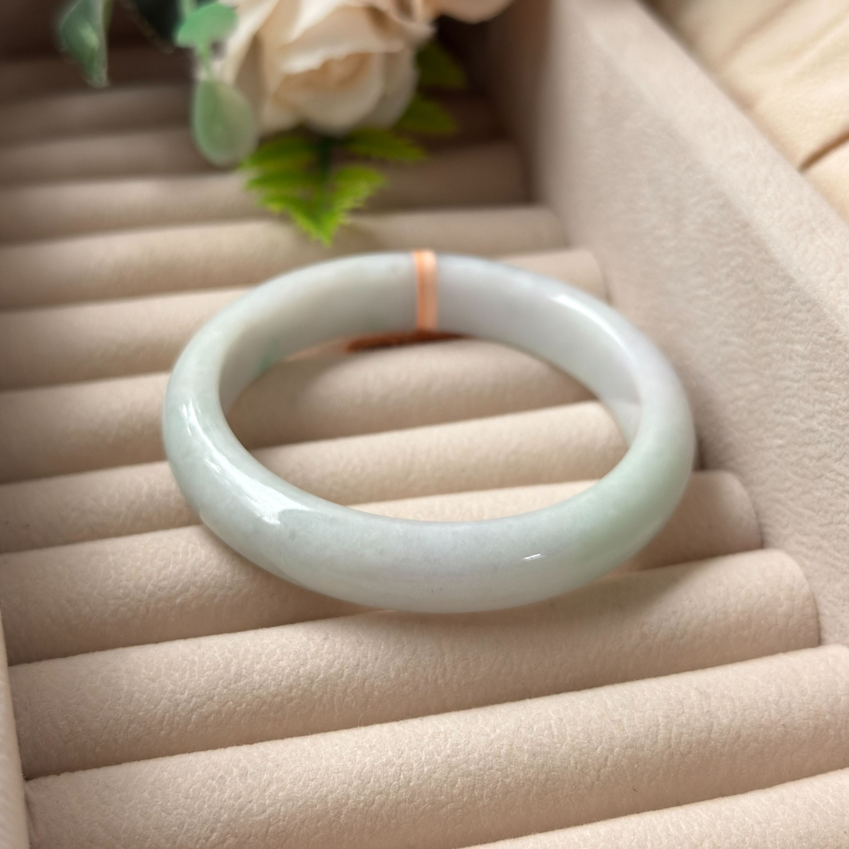 Grade A Celadon Breeze Jade Bangle  - S56+/52.7g