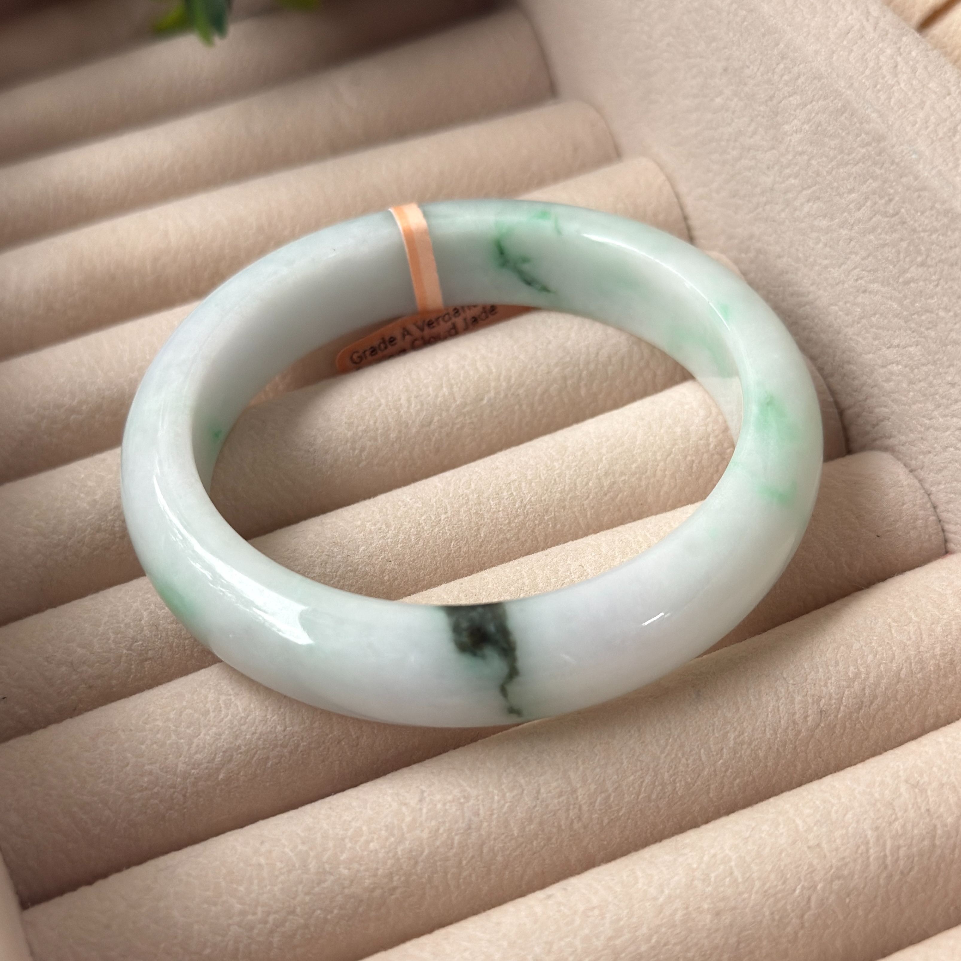 Grade A Verdant Spring Cloud Jade Bangle  - S56/58.7g