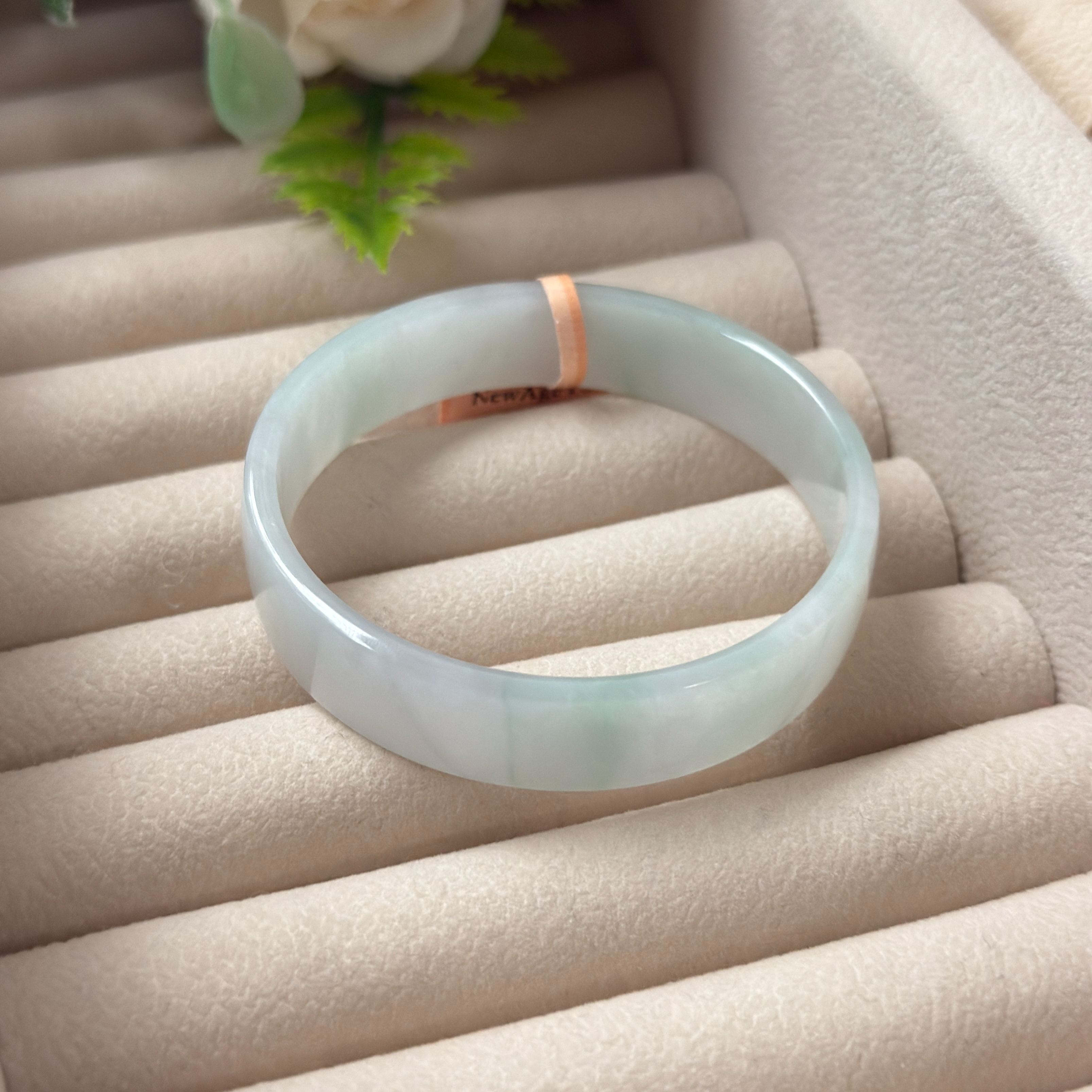 Grade A Spring Green Jade Princess Bangle - S52+/23.9g