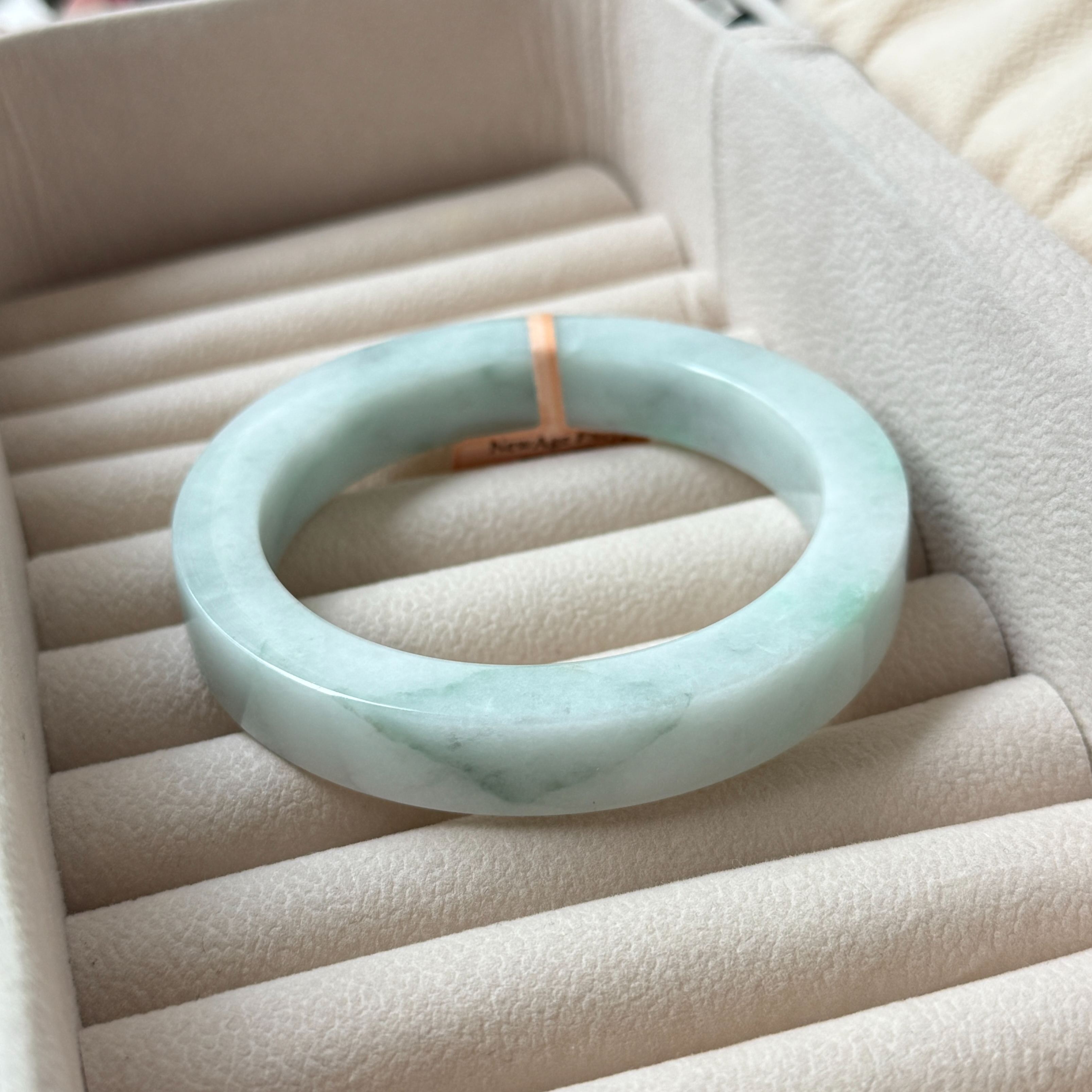 Grade A Flora Green Jade Princess Bangle - S59+/79.6g