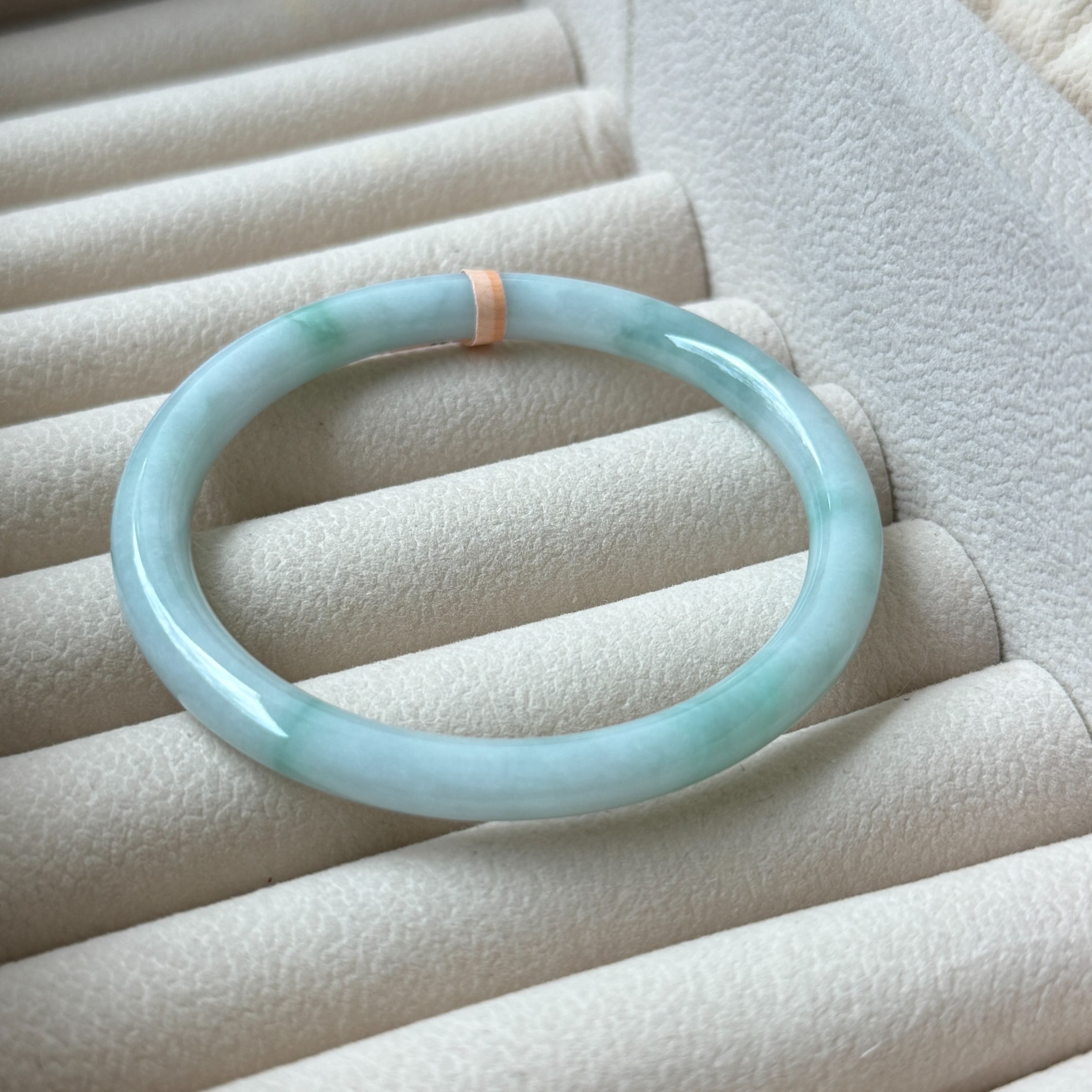 Grade A Waterhue Green Jade Xi Tiao Bangle - S53+/21.2g