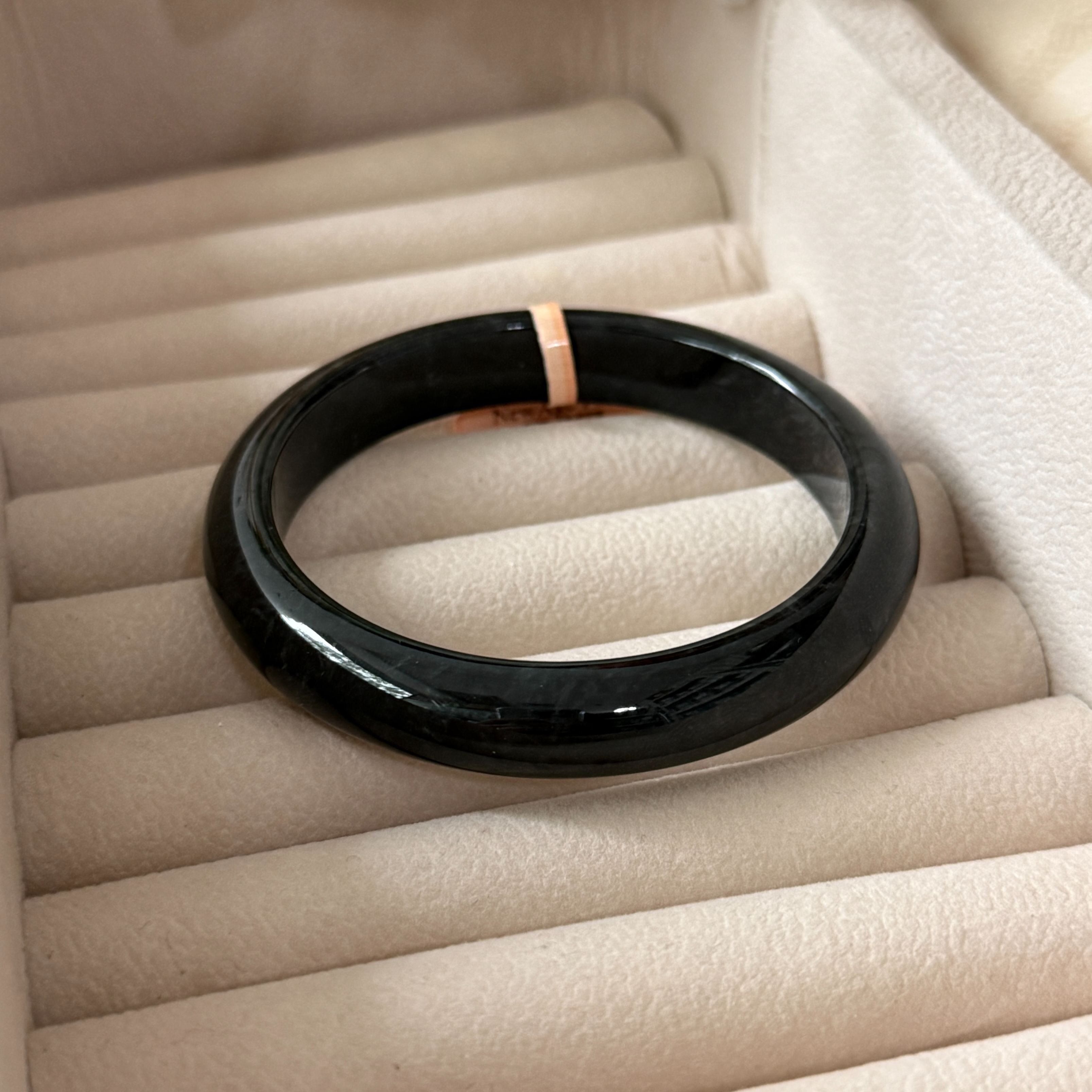 Grade A Ash Grey Jade Bangle - S57/45.8g
