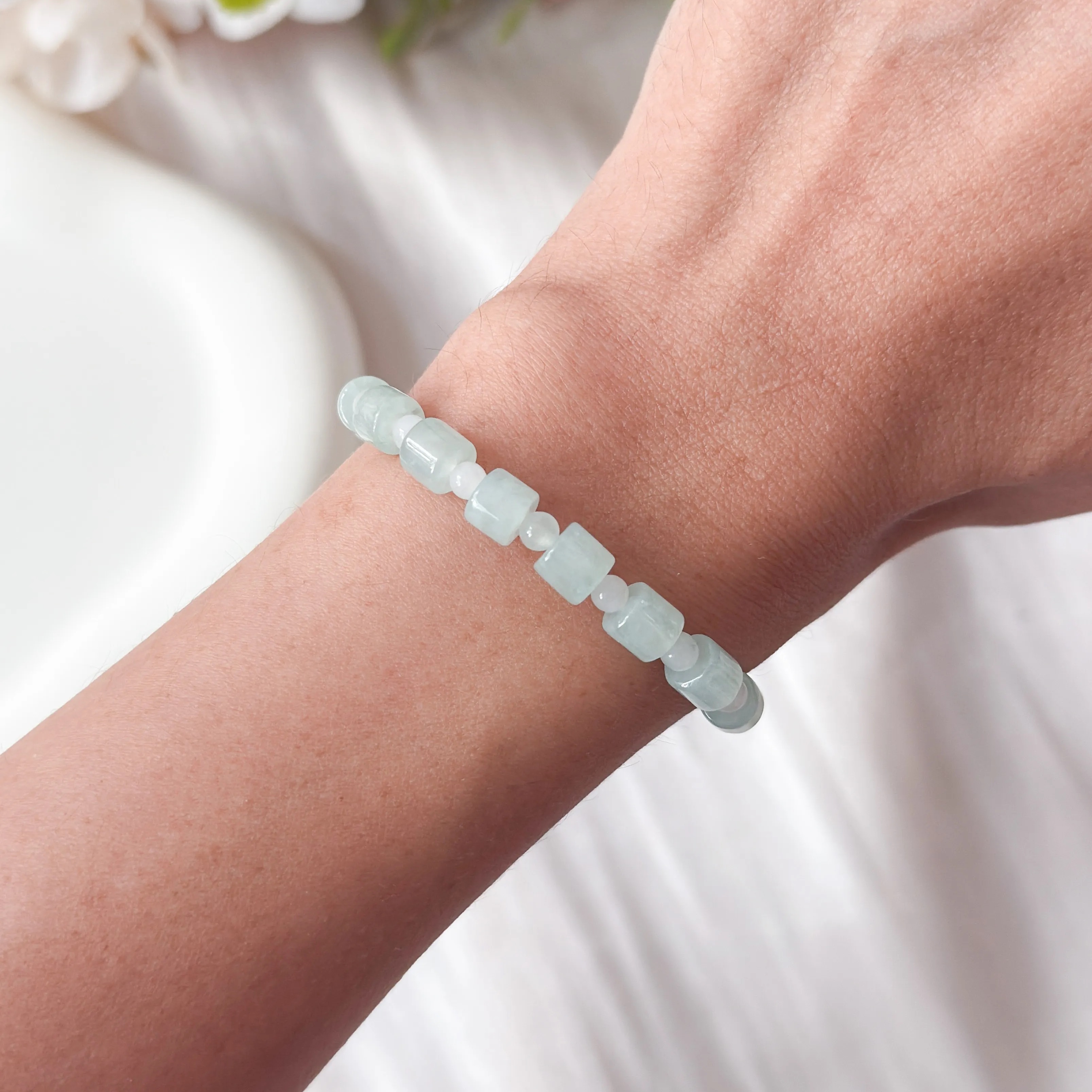 Grade A Jade Canister 5-6mm Bracelet