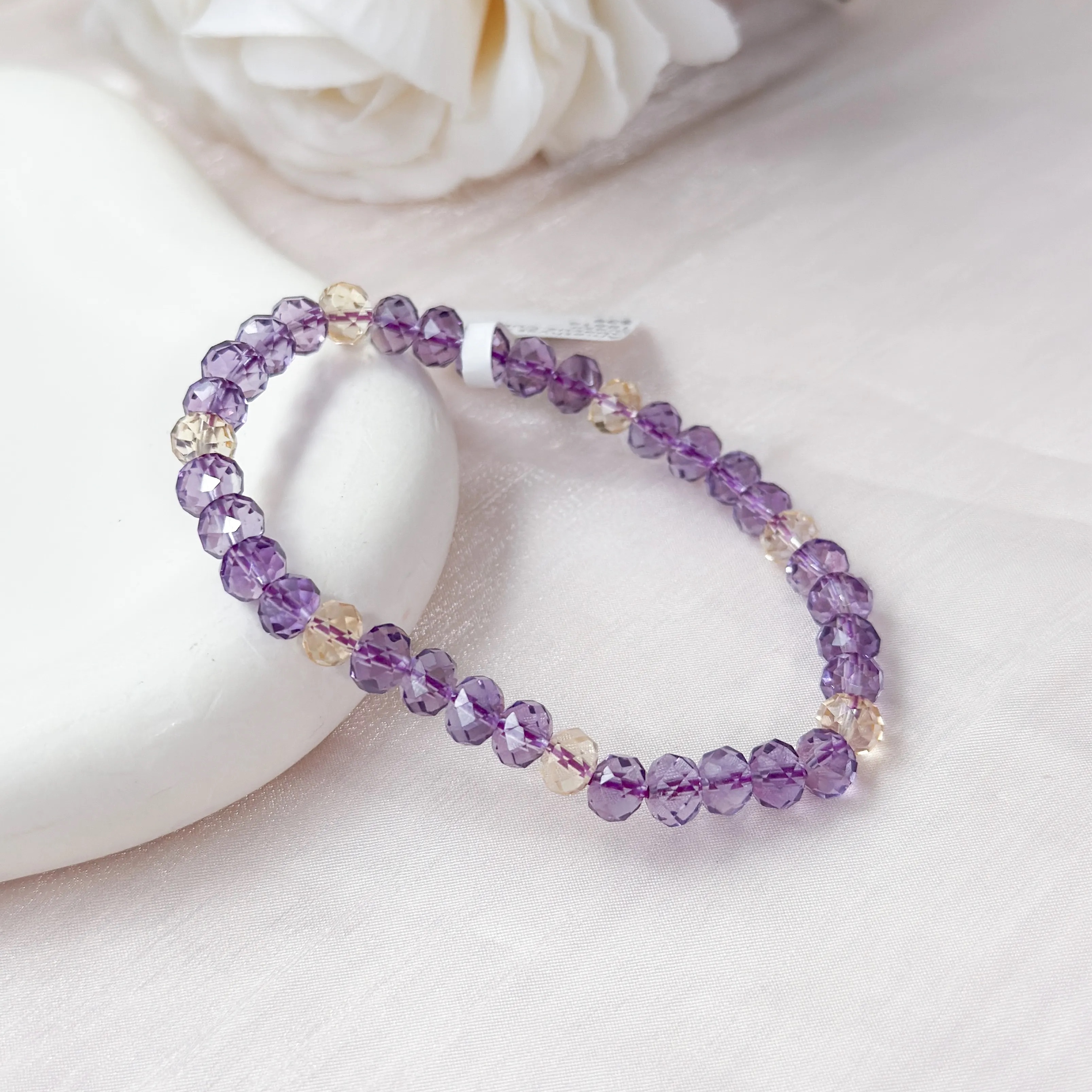 Amethyst and Citrine Abacus Cut Bracelet