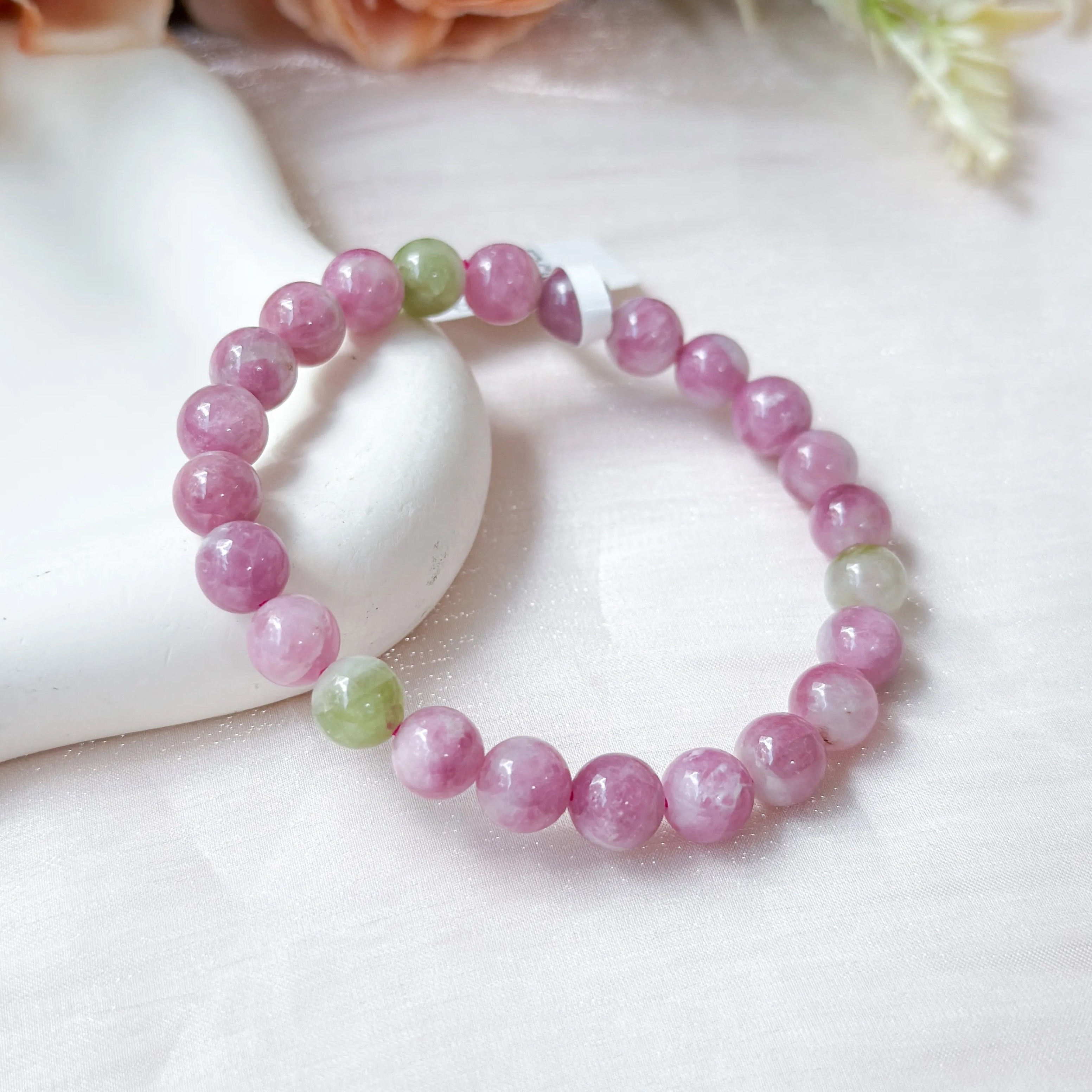 Watermelon Tourmaline 7-8mm AAA Bracelet
