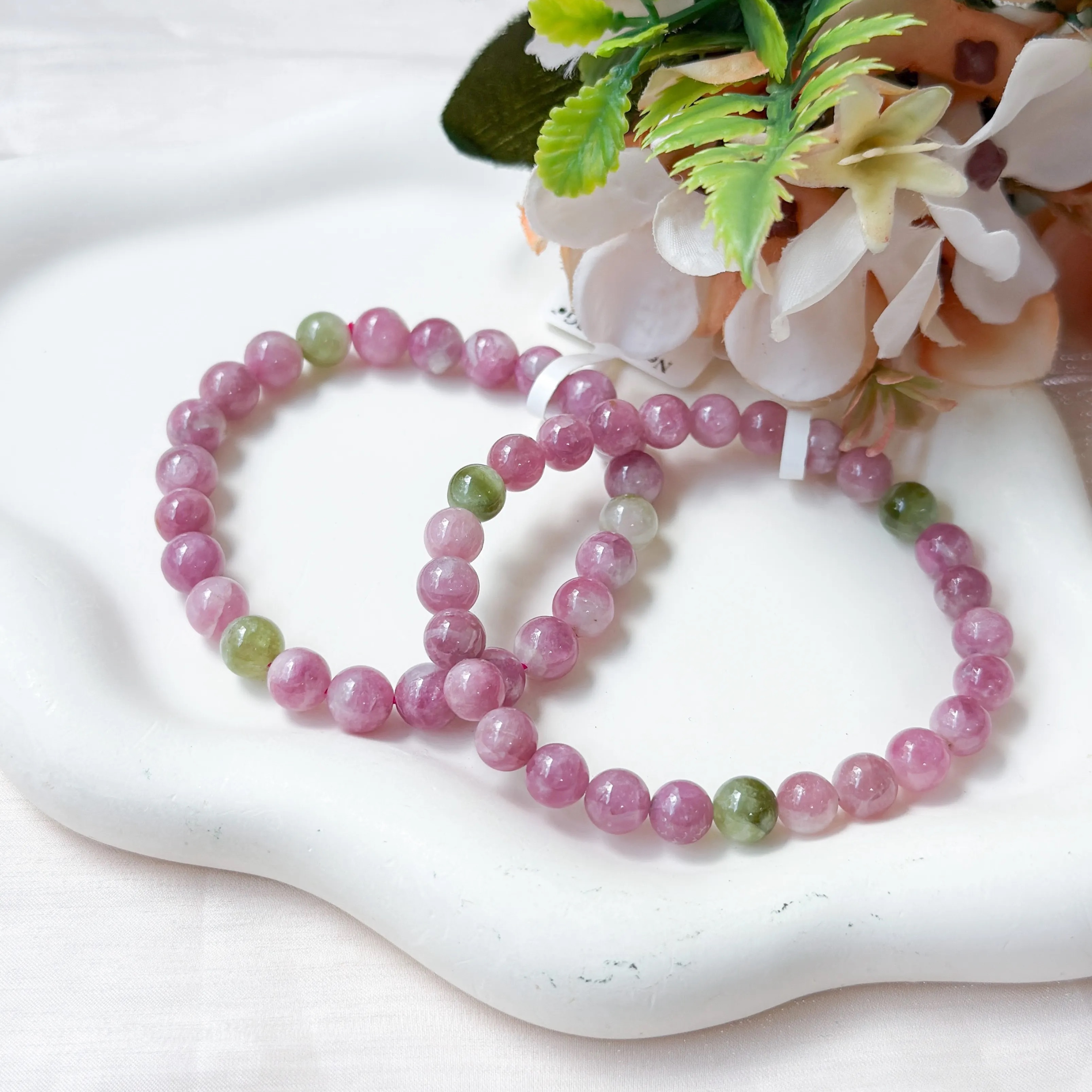 Watermelon Tourmaline 7-8mm AAA Bracelet