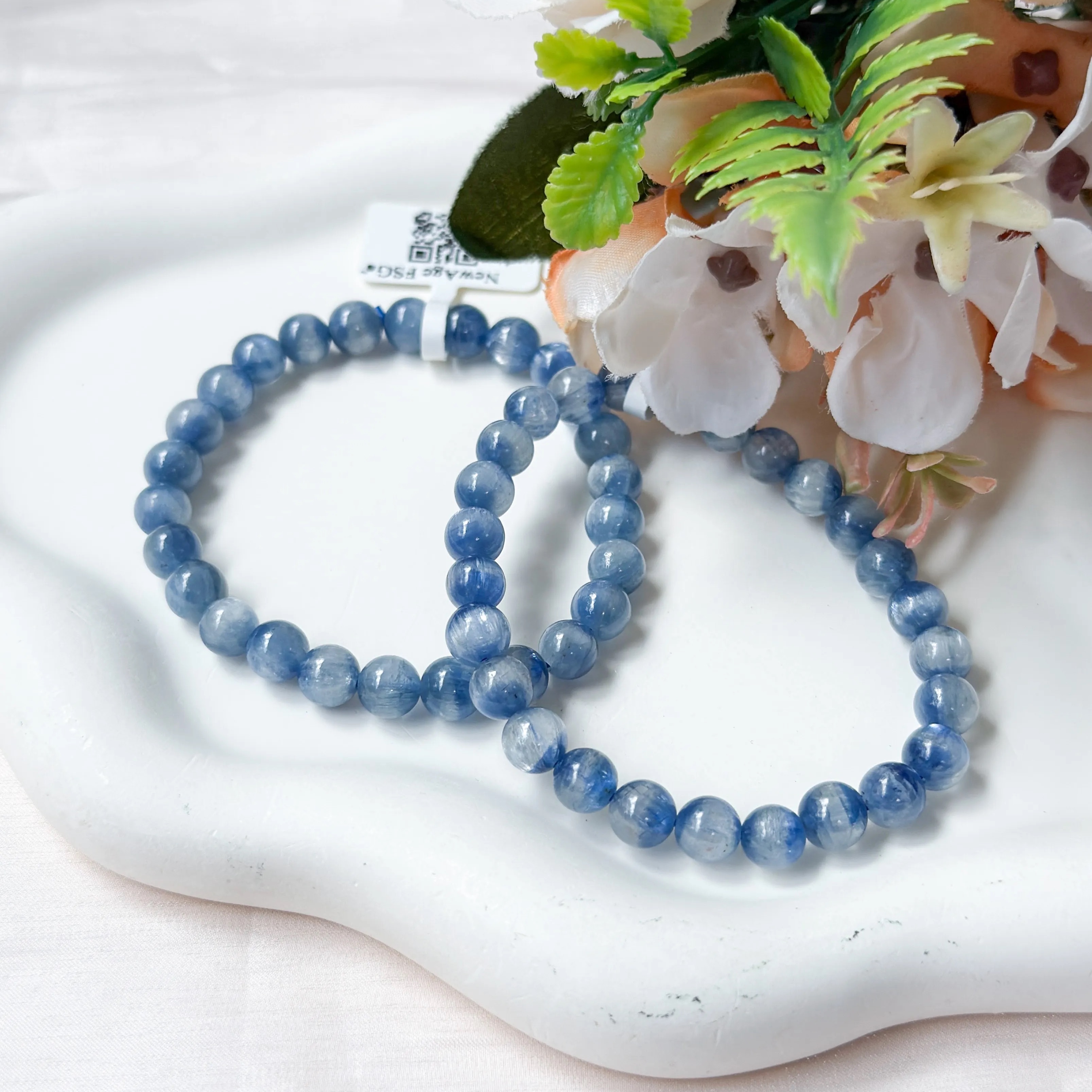 Kyanite in Quartz 6-7mm AAA Bracelet