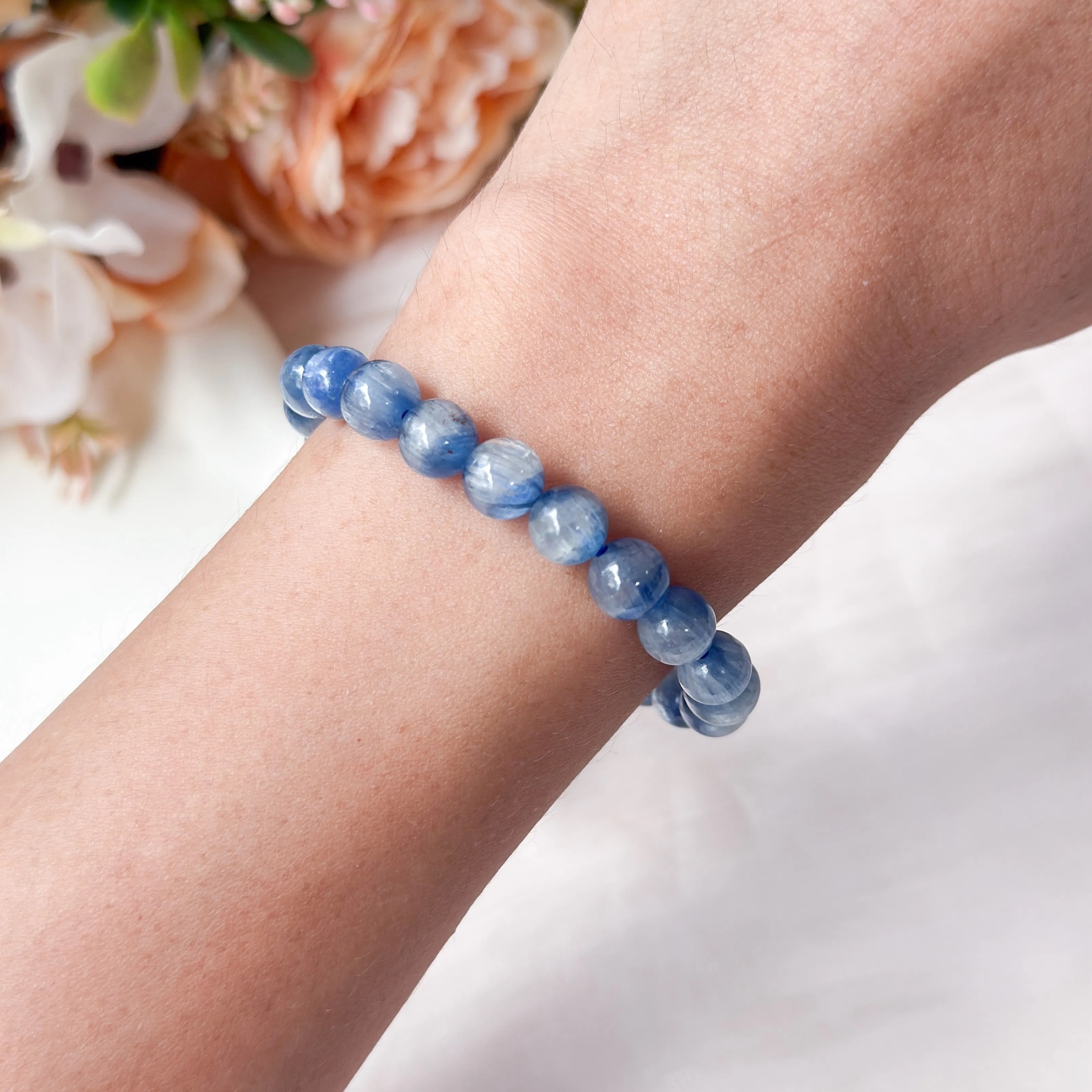 Kyanite in Quartz 6-7mm AAA Bracelet