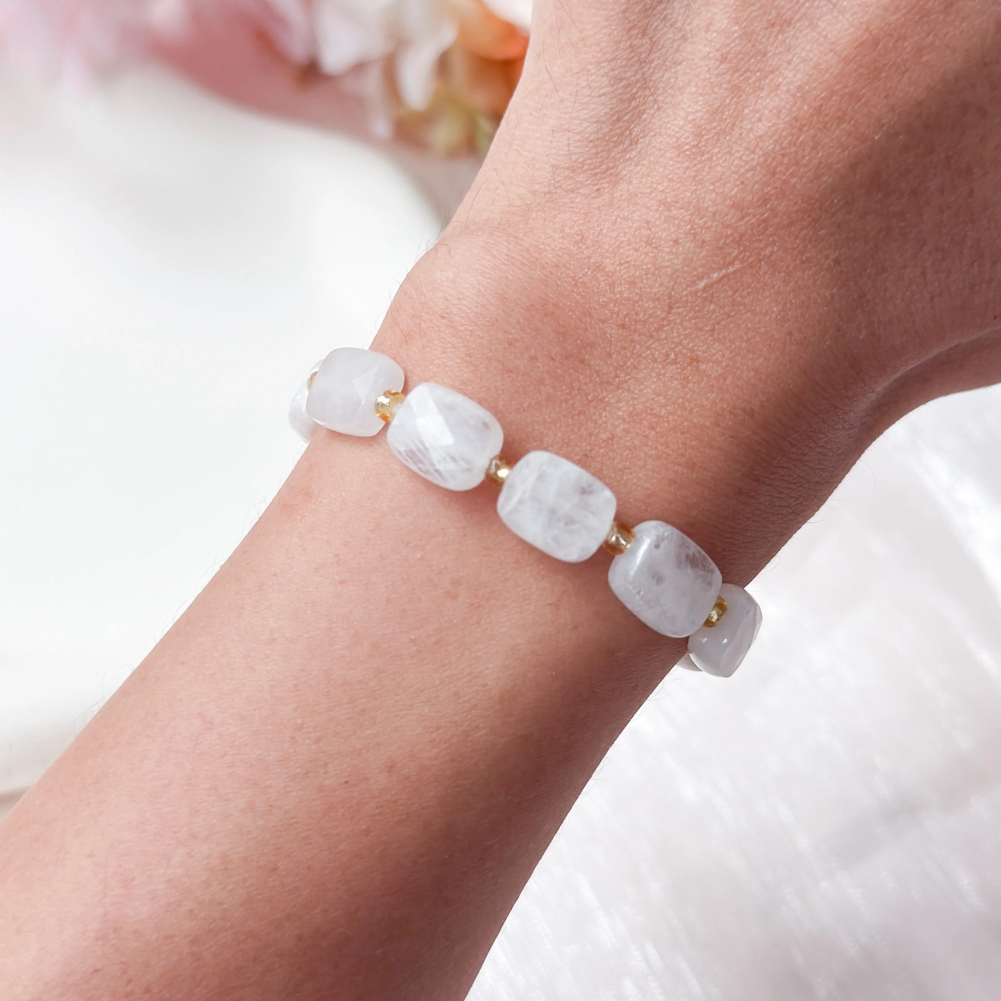 Moonstone Rect Canister Bracelet