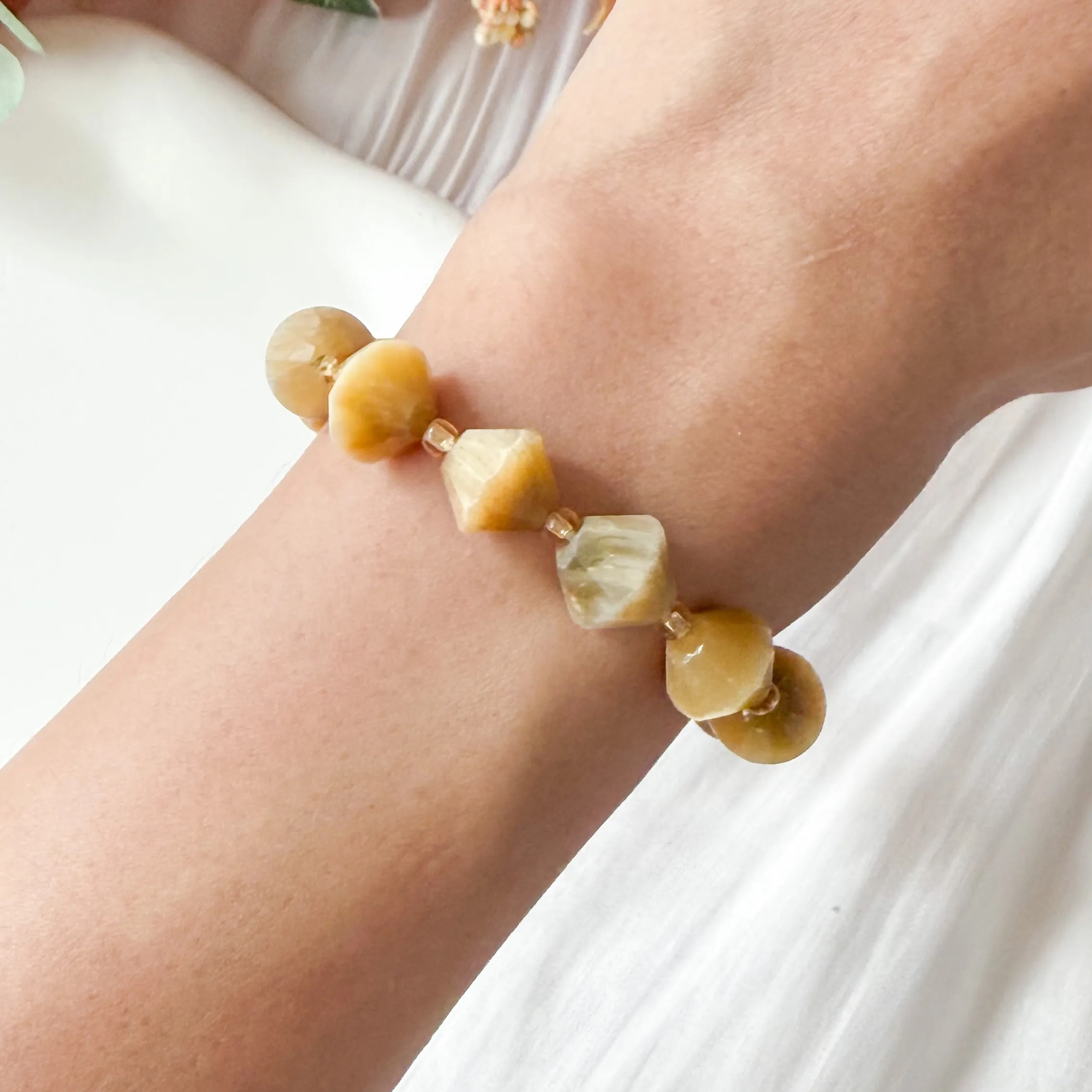 Golden Tiger Eye 10mm Bicone Bracelet