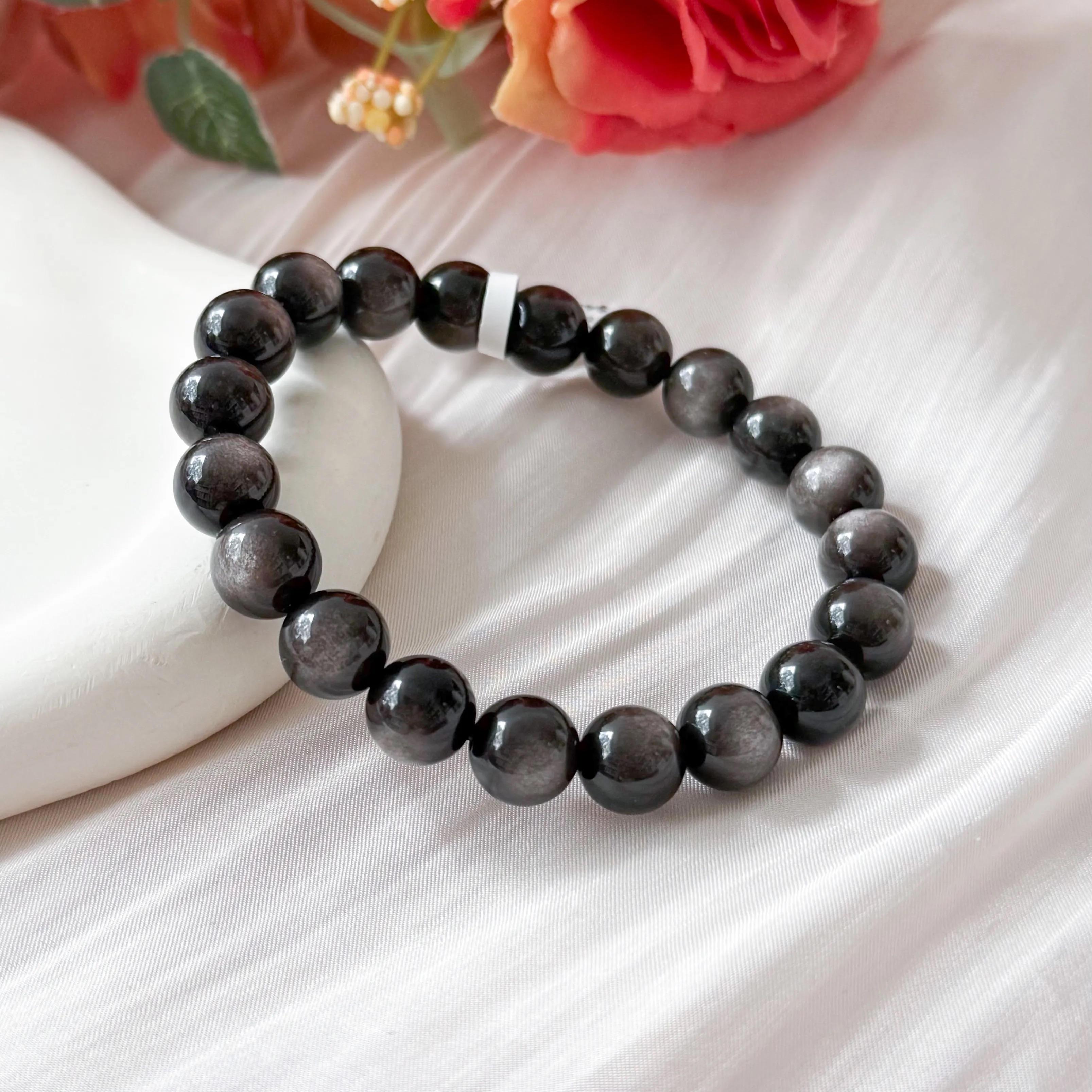 Silversheen Obsidian 10mm Bracelet