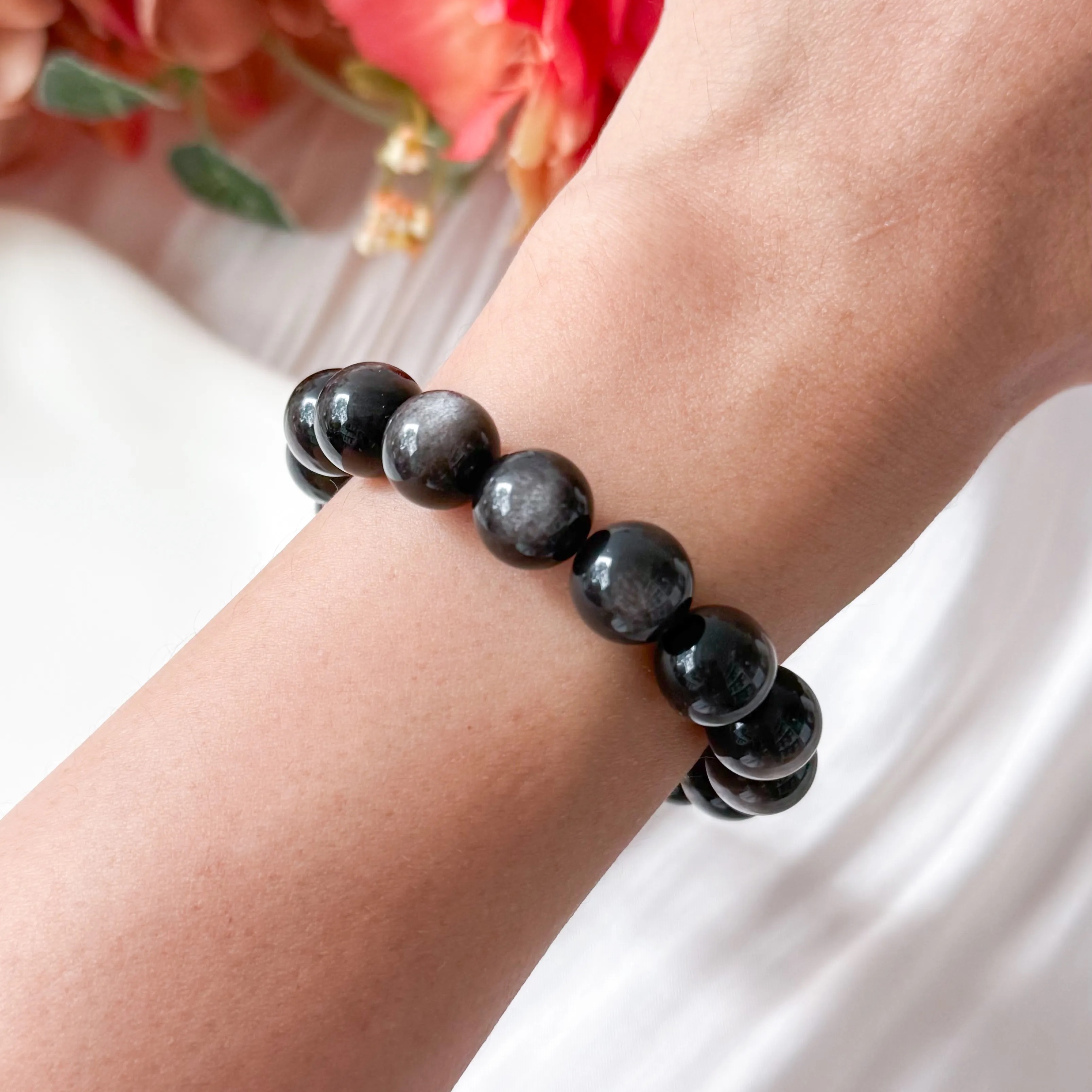 Silversheen Obsidian 10mm Bracelet