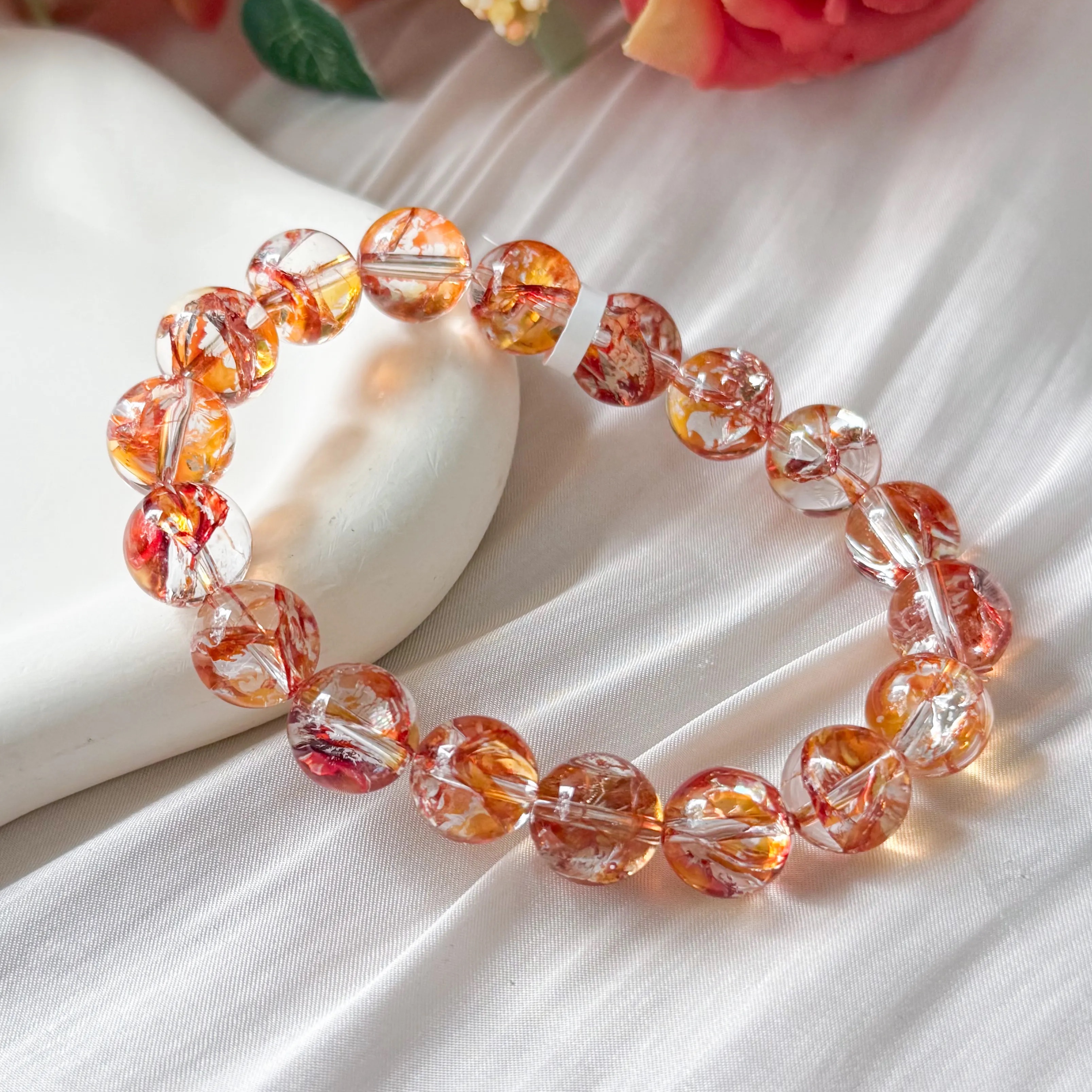 Koi Hematoid In Quartz 12mm Bracelet