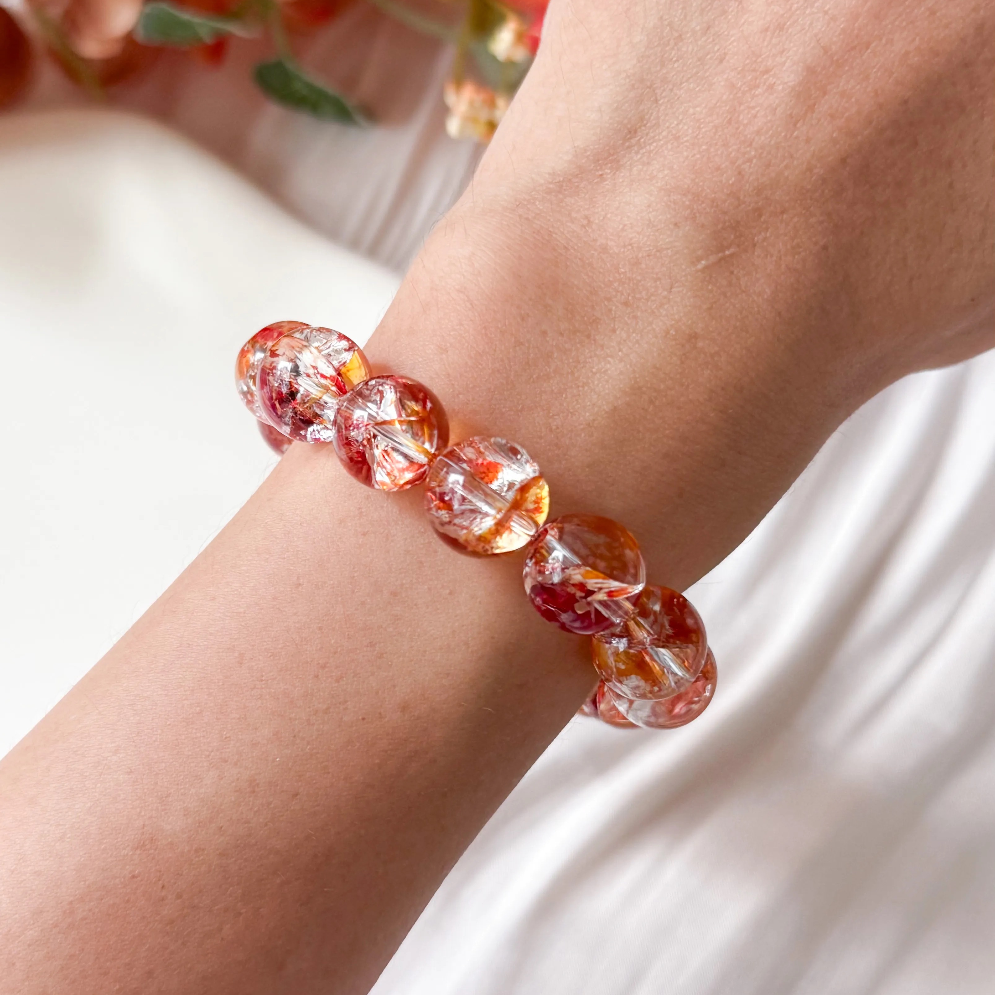 Koi Hematoid In Quartz 12mm Bracelet