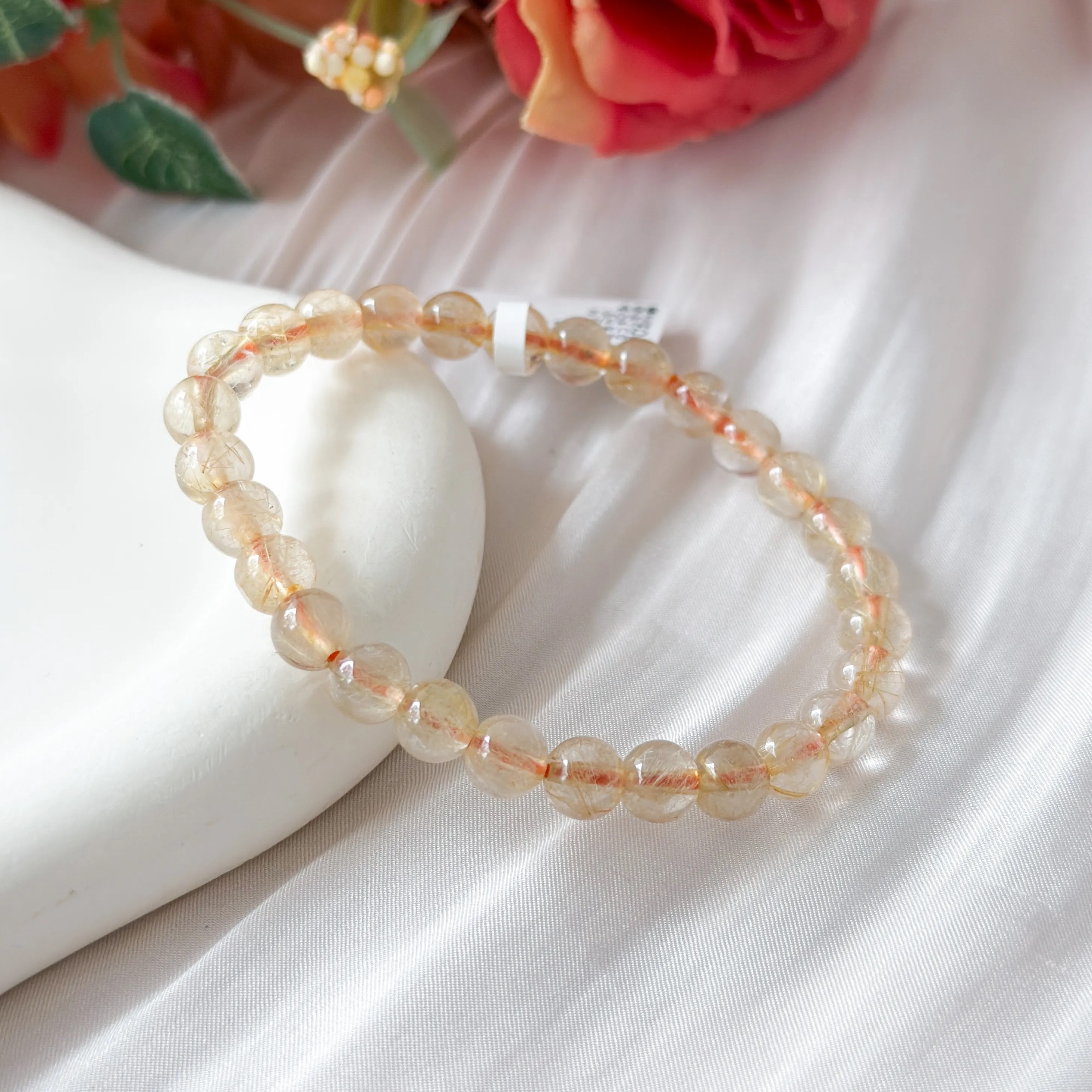 Gold Rutilated Quartz 6+mm AA+ Bracelet