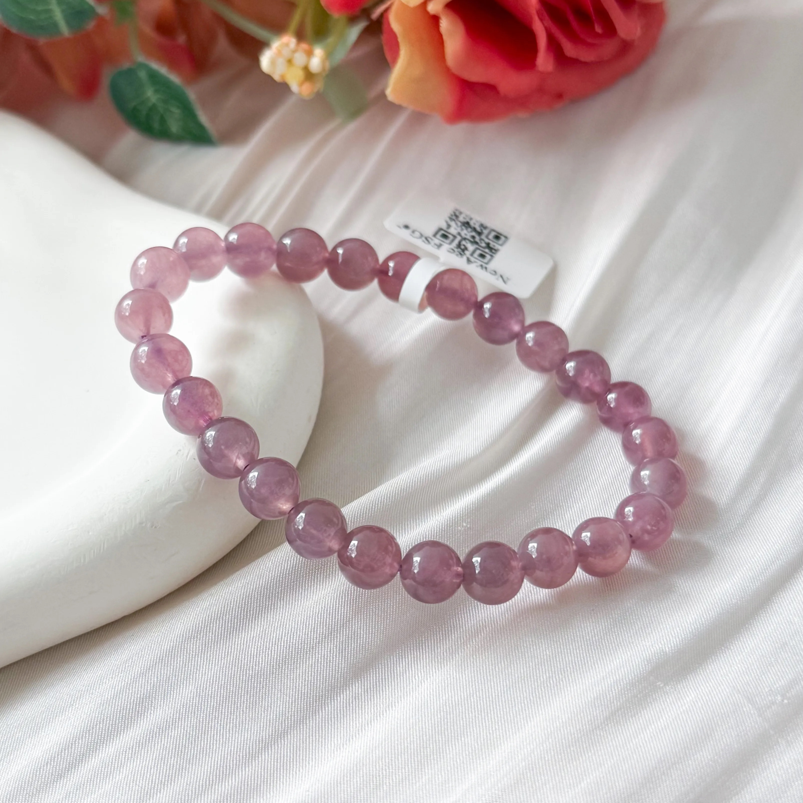 Violet Rose Quartz 8mm Bracelet