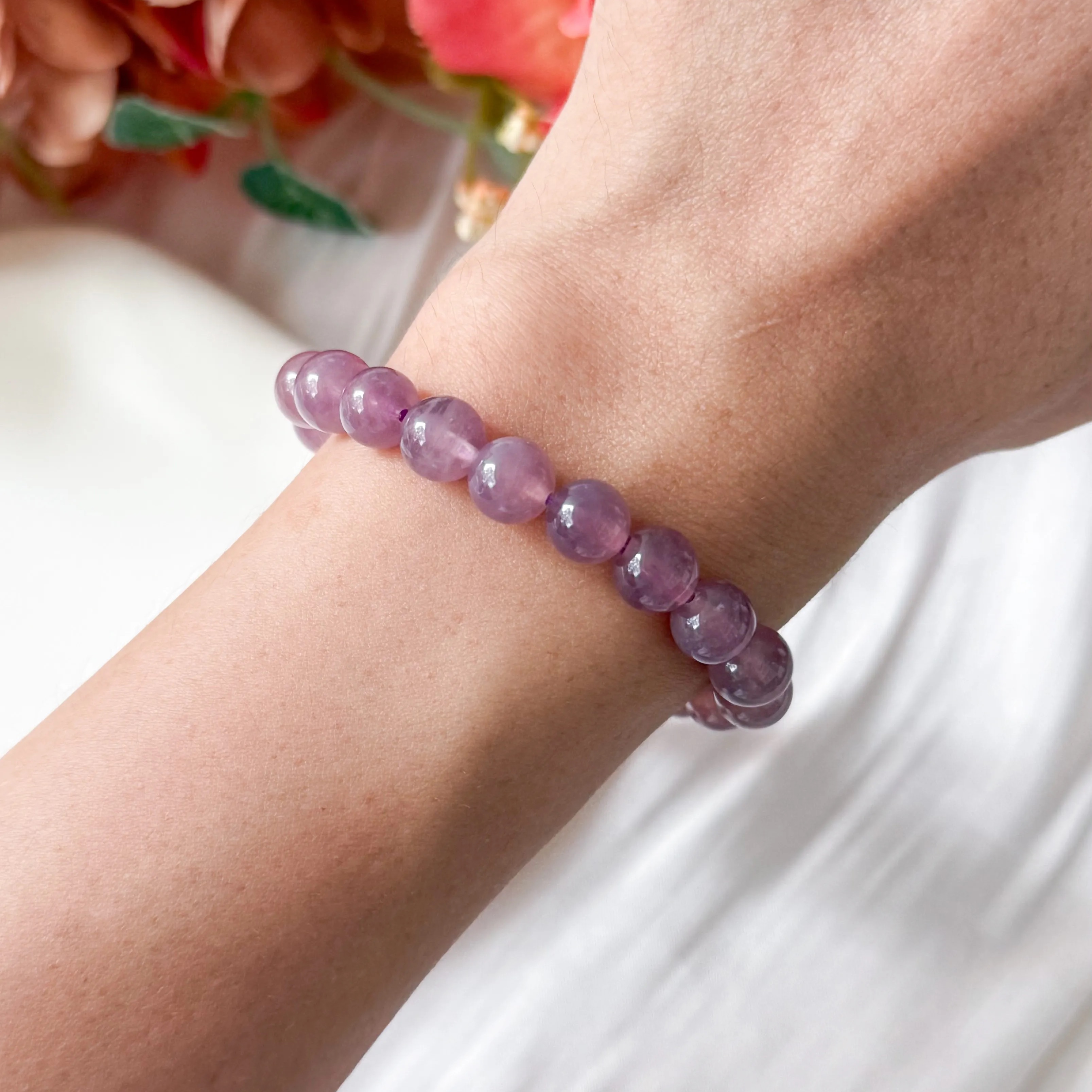 Violet Rose Quartz 8mm Bracelet
