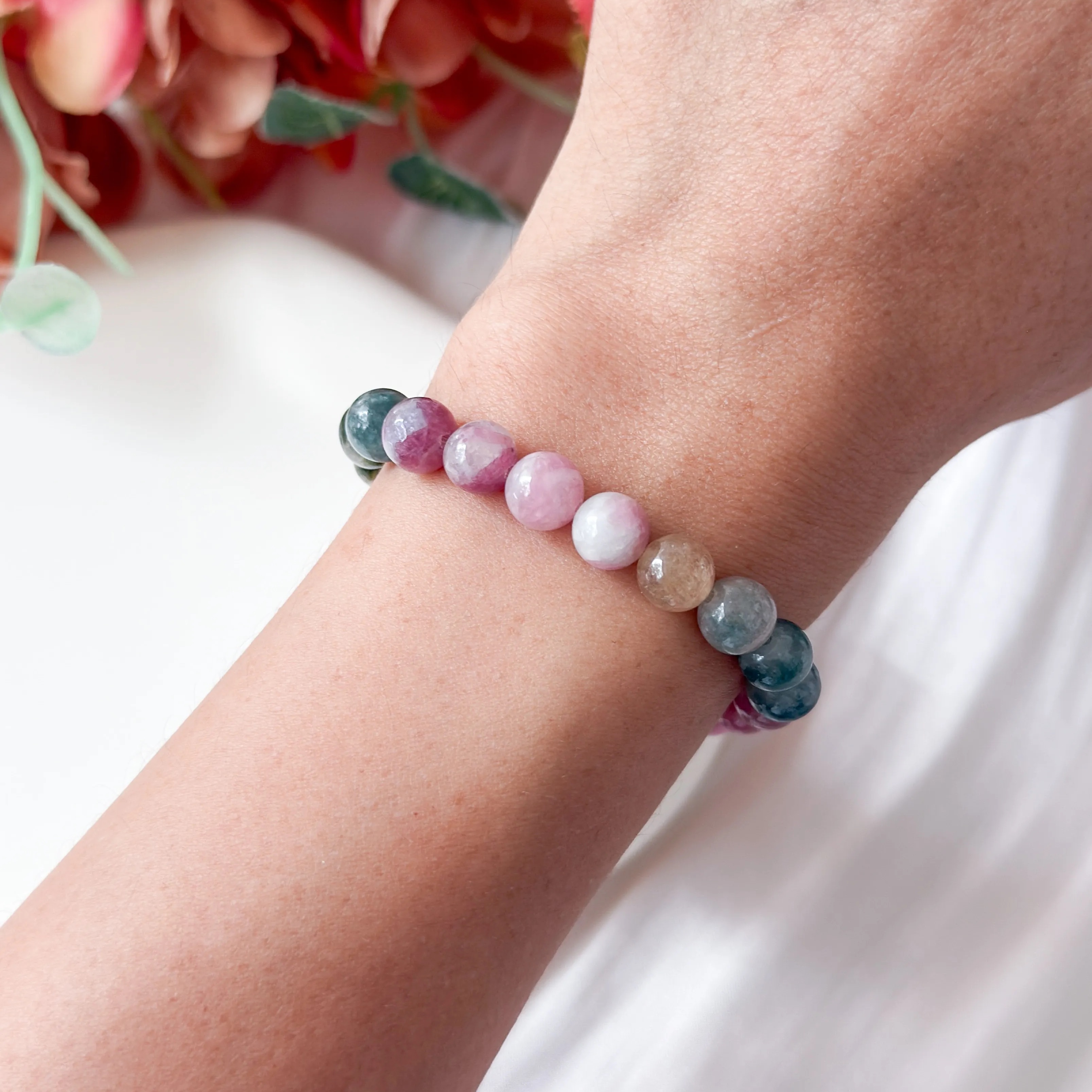 Multi Colour Tourmaline 7+mm Bracelet