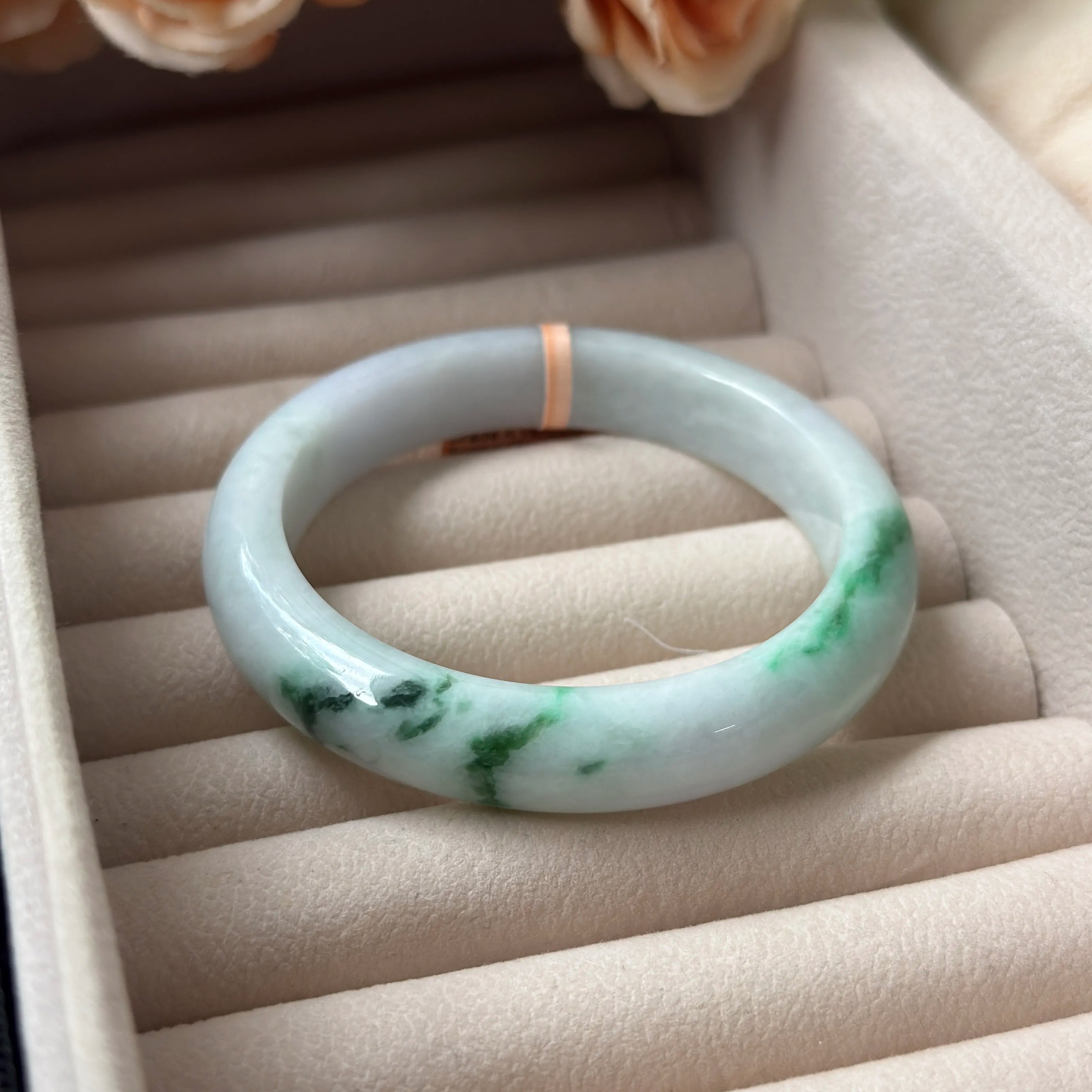 Grade A Verdant Spring Cloud Jade Bangle  - S57+/60g