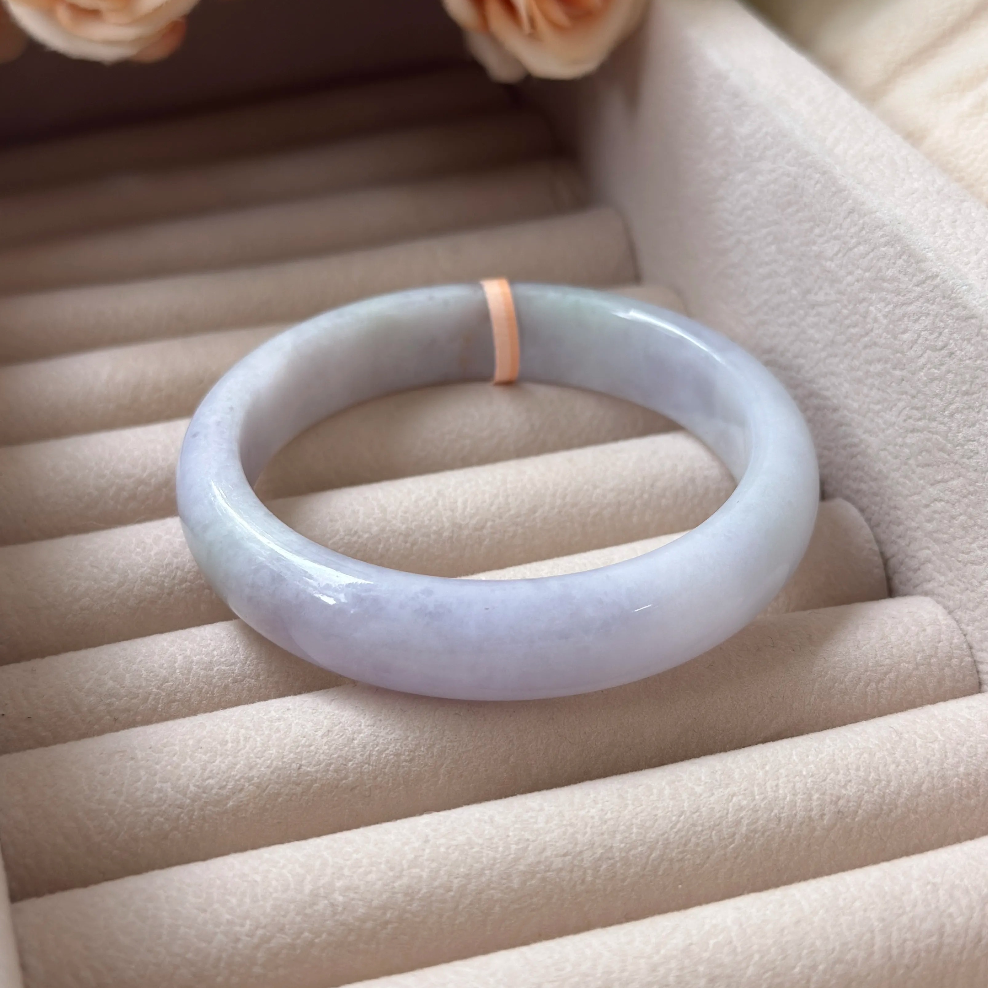 Grade A Lavender Green Jade Bangle - S56/55.3g