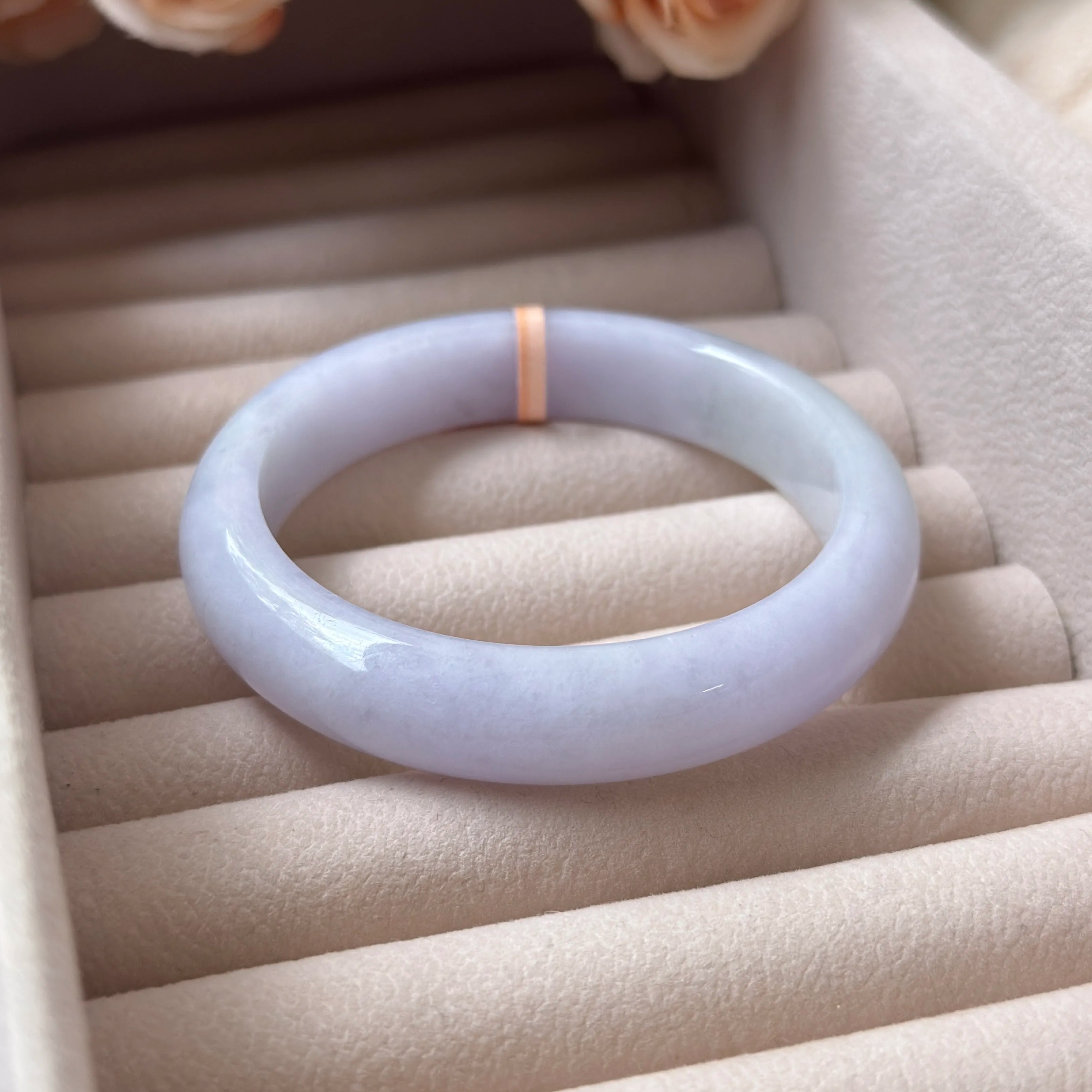 Grade A Sage Lavender Green Jade Bangle - S56/57.5g