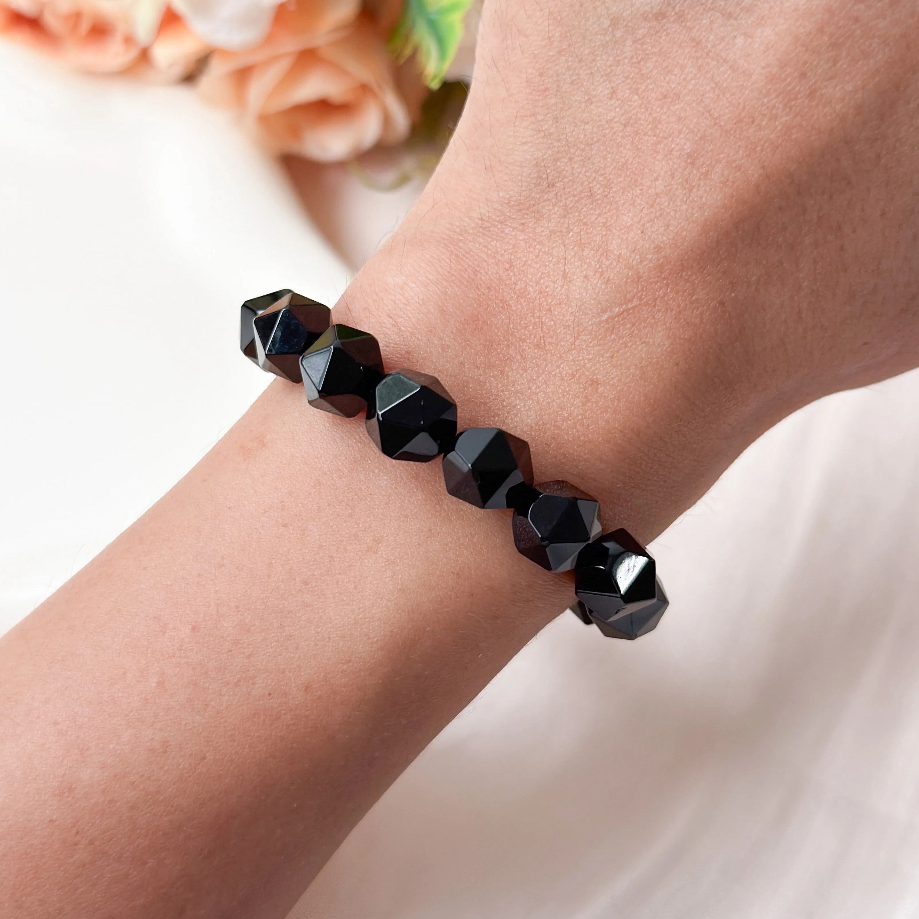 Onyx 9+mm Diamond Cut Bracelet