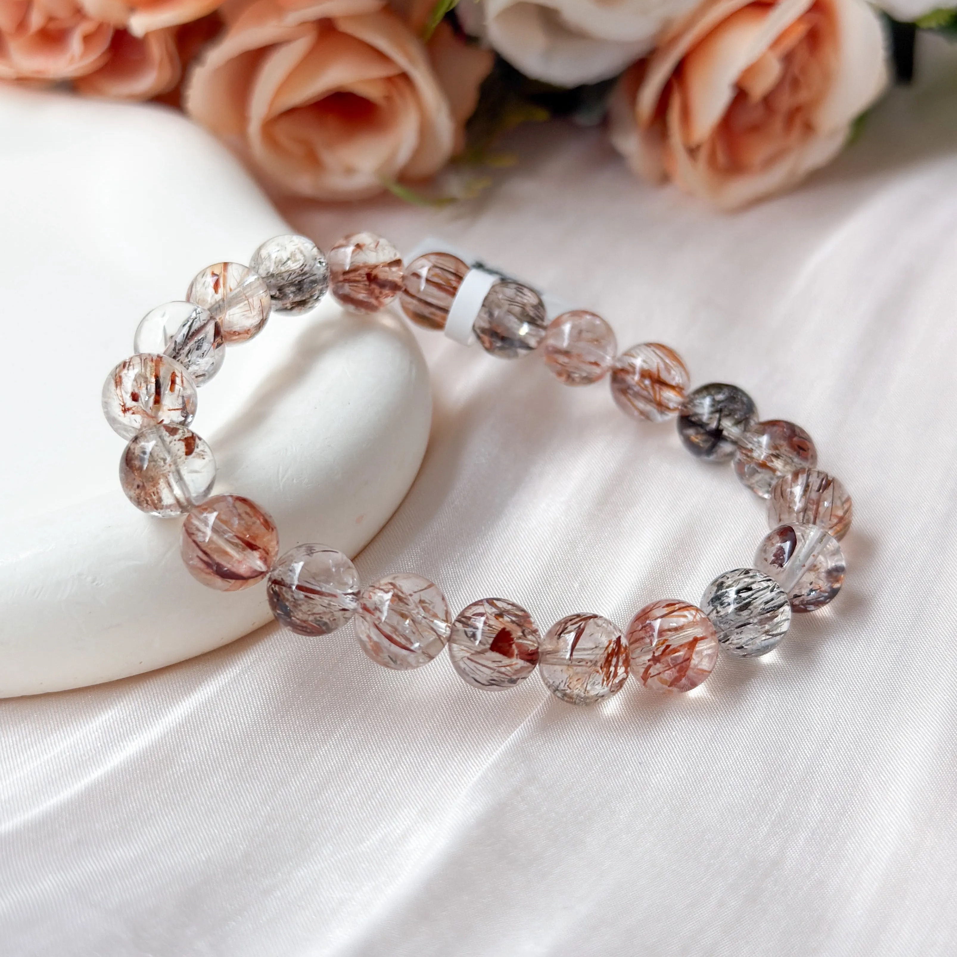 Multi Coloured Rutilated Quartz 9+mm AAA Bracelet