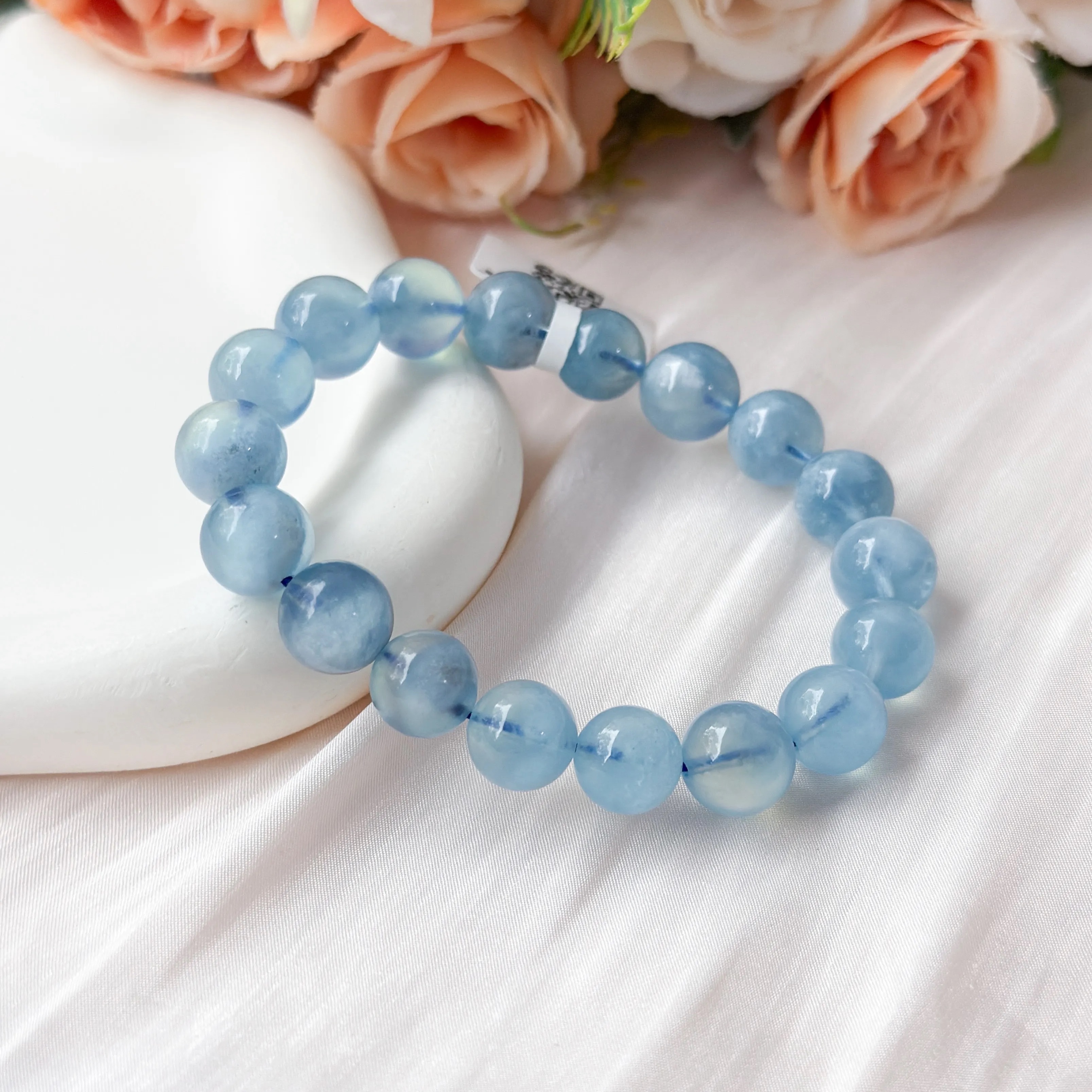 Foamy Aquamarine 11+mm AAAA Bracelet