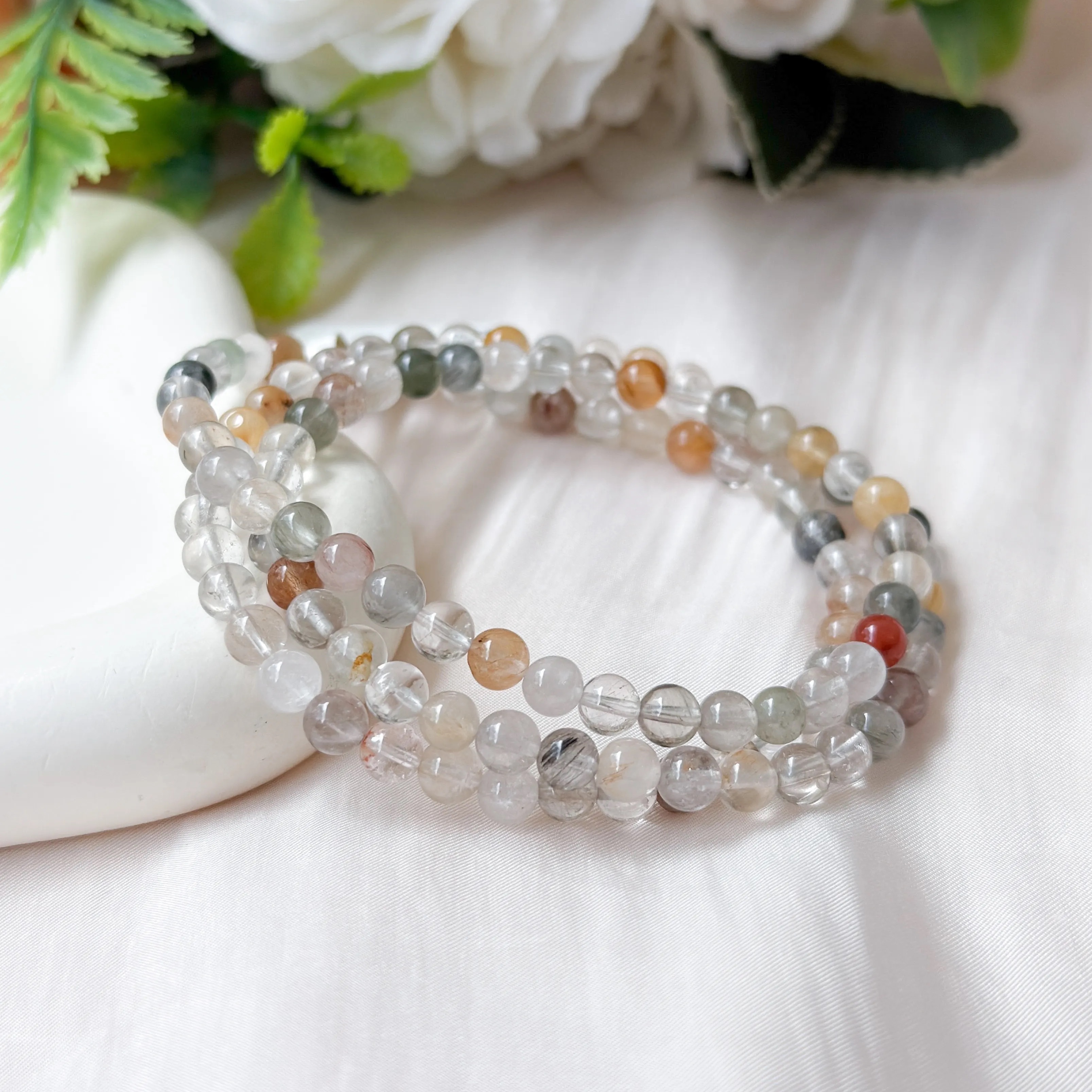 Multi Colour Rutilated Quartz 5mm Bracelet