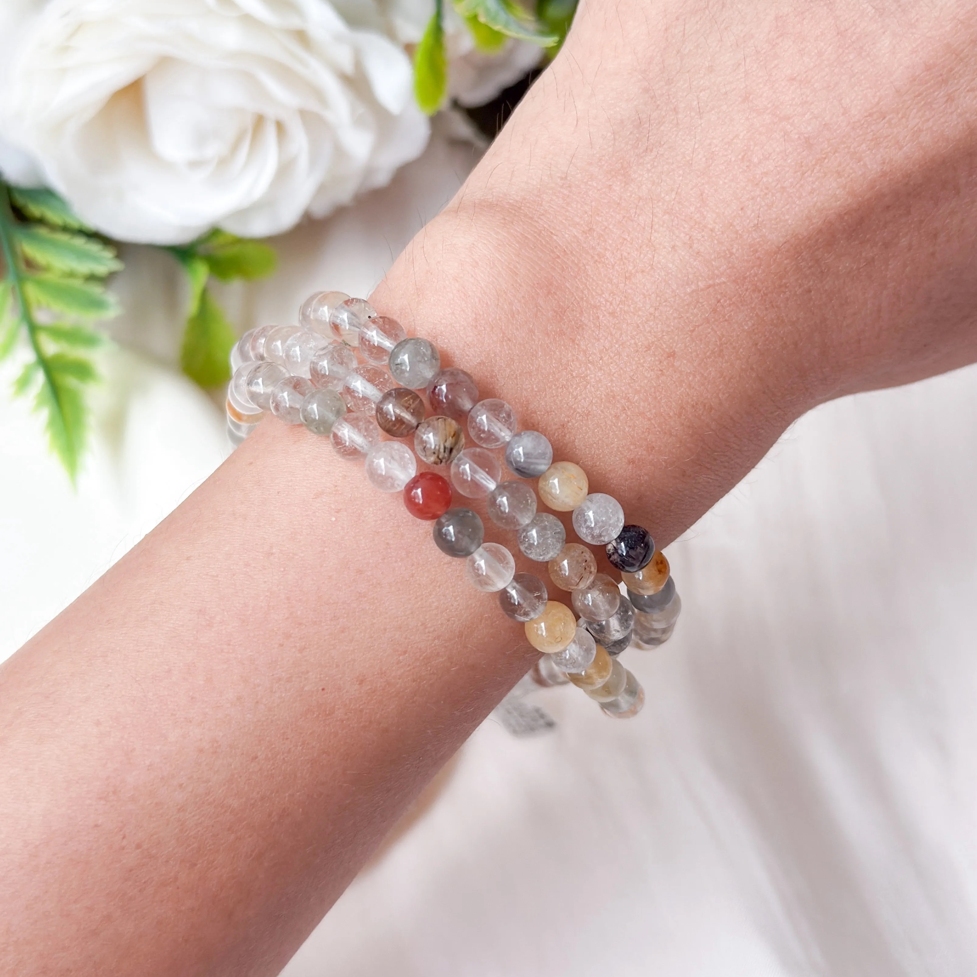 Multi Colour Rutilated Quartz 5mm Bracelet
