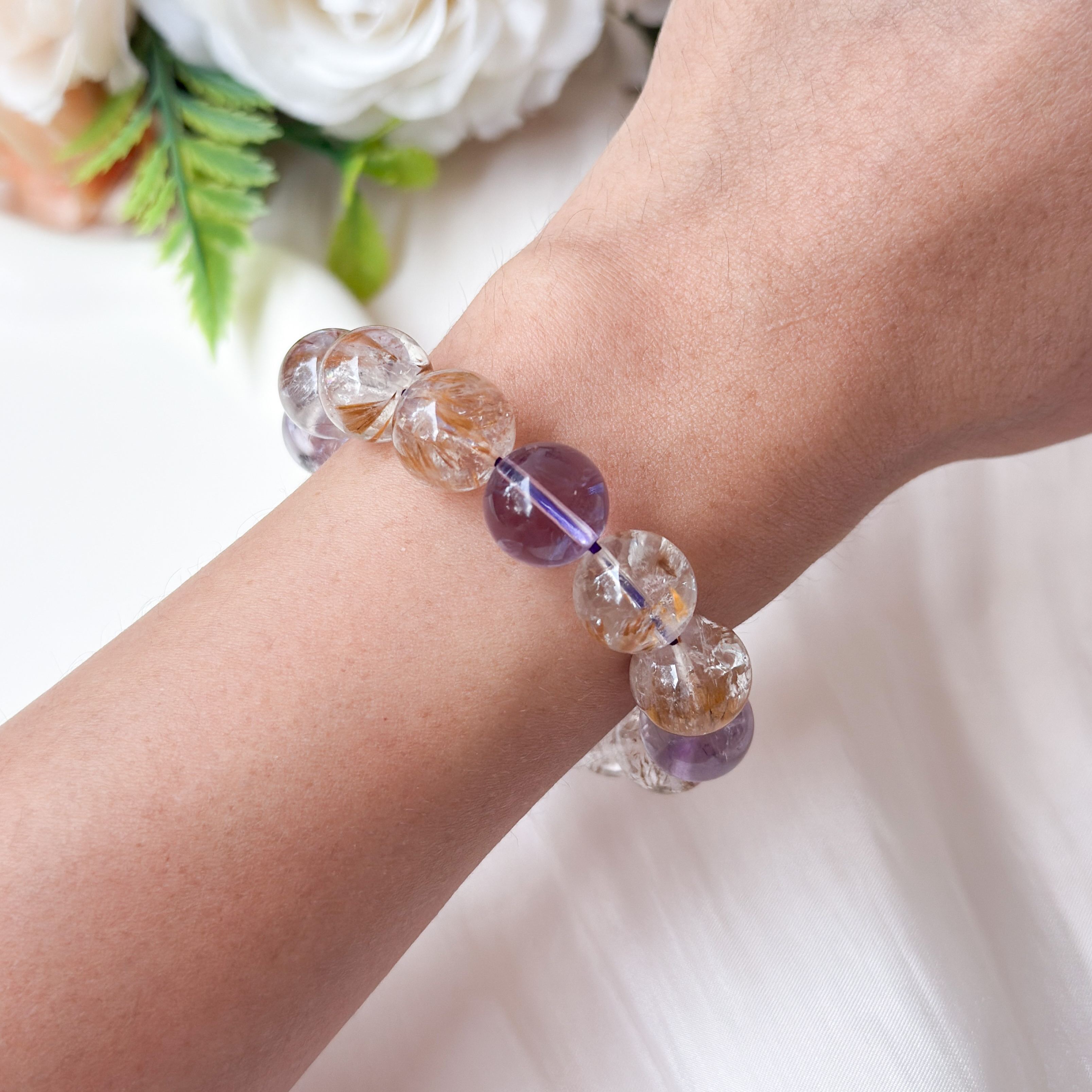 Goethite in Quartz 11-12mm Bracelet