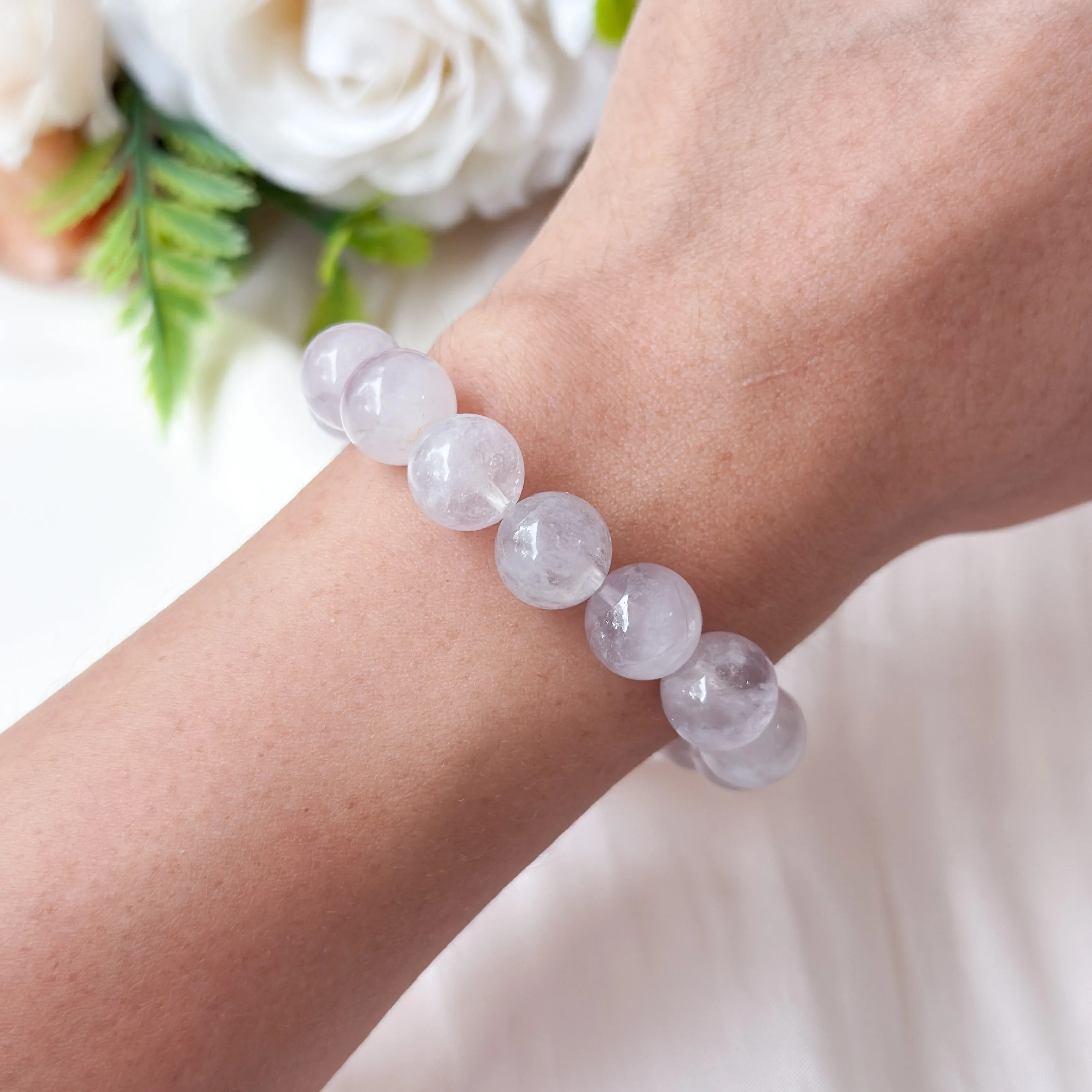 Snowy Amethyst 11+mm Bracelet