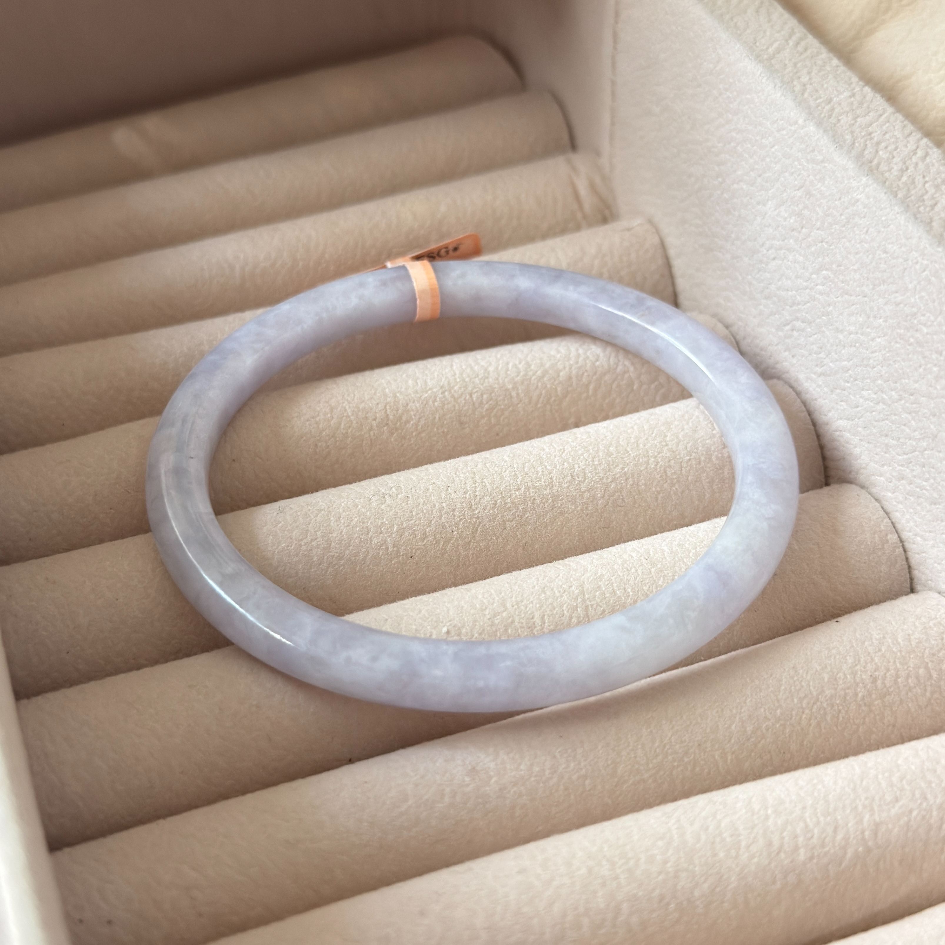 Grade A Periwinkle Lavender Jade Bangle - S61/27g