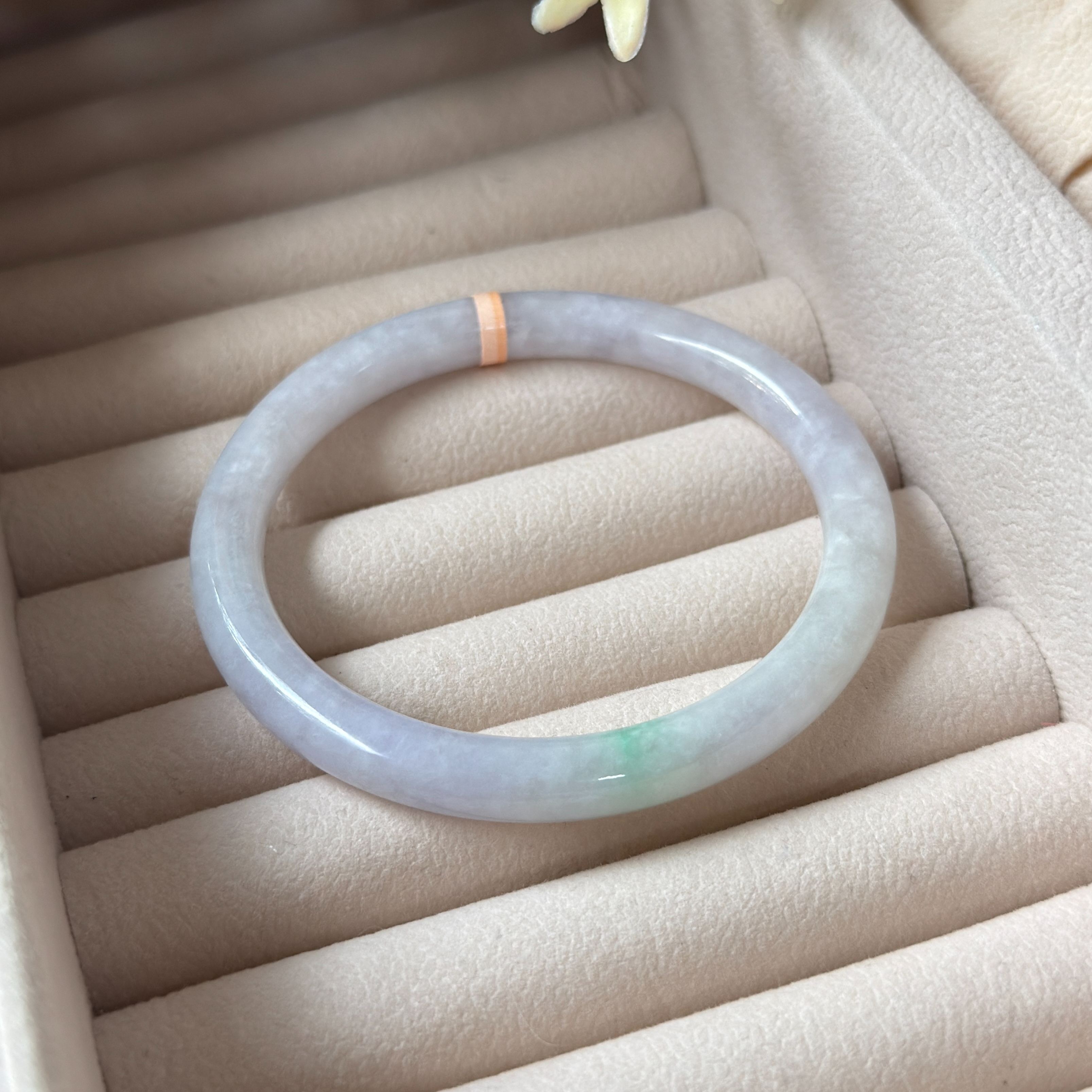 Grade A Periwinkle Lavender Green Jade Bangle - S59+/34.2g