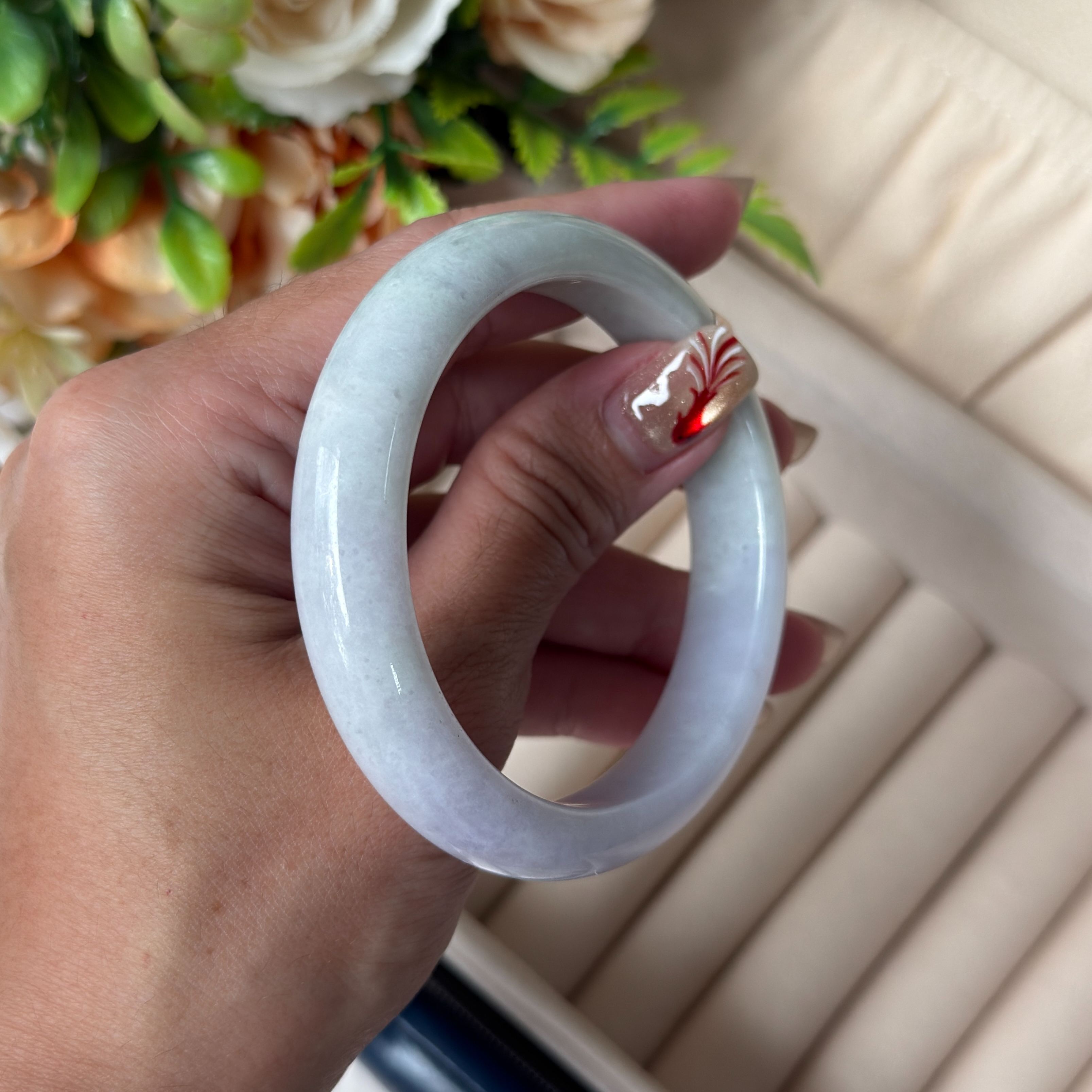 Grade A Lavender Sage Jade Bangle - S56/55.2g