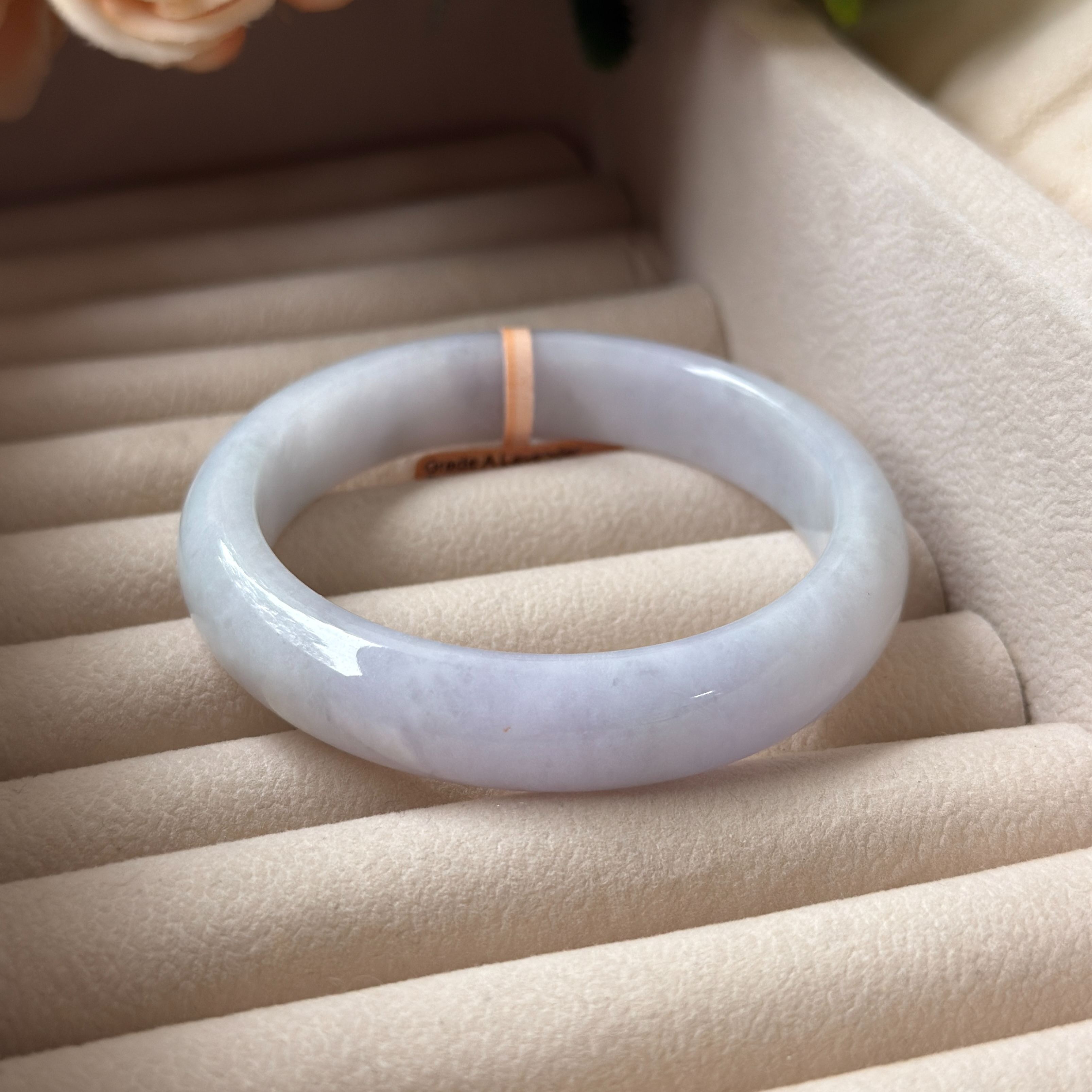 Grade A Lavender Green Jade Bangle - S56/55.1g
