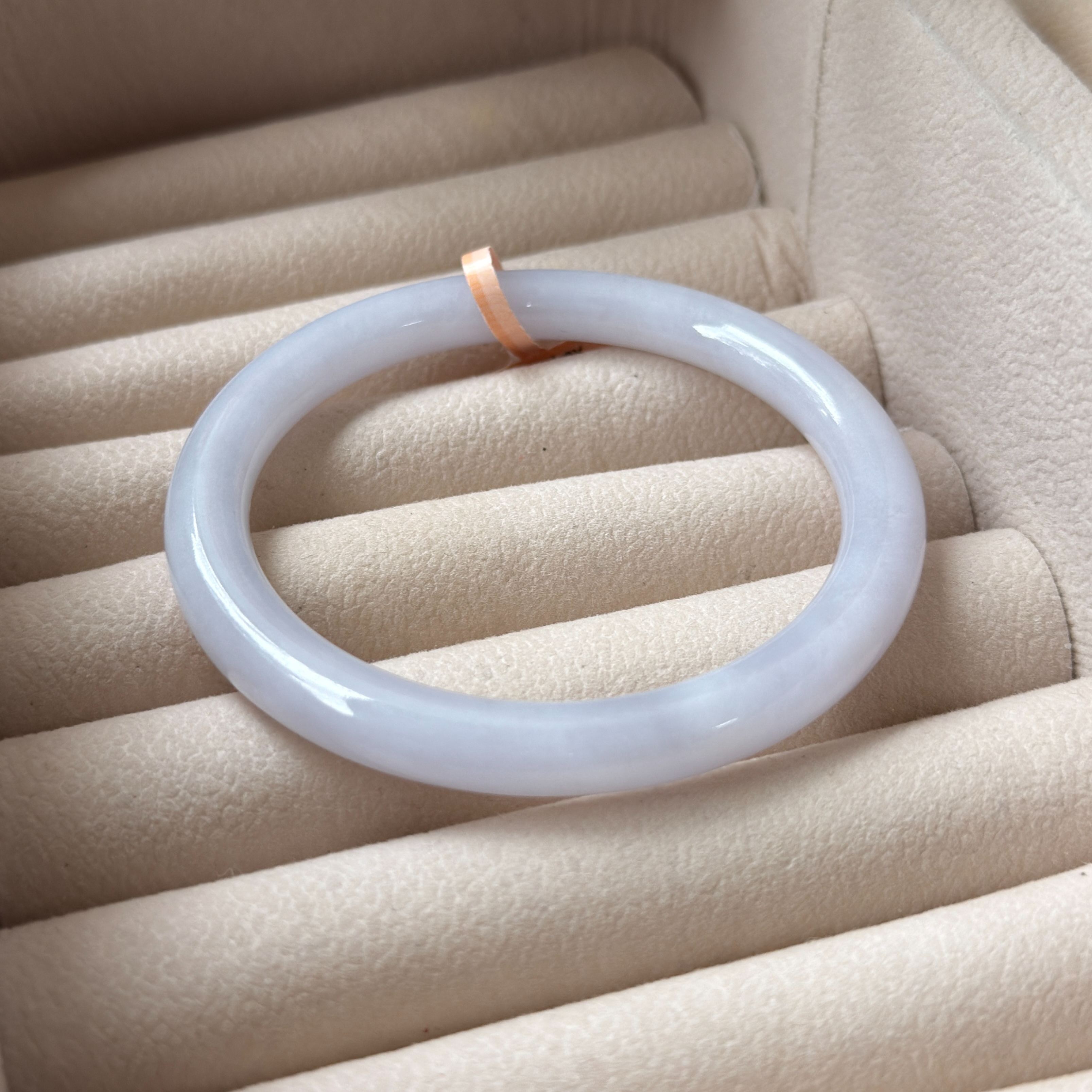 Grade A Soft Lavender Yuan Tiao Jade Bangle - S56/30.6g