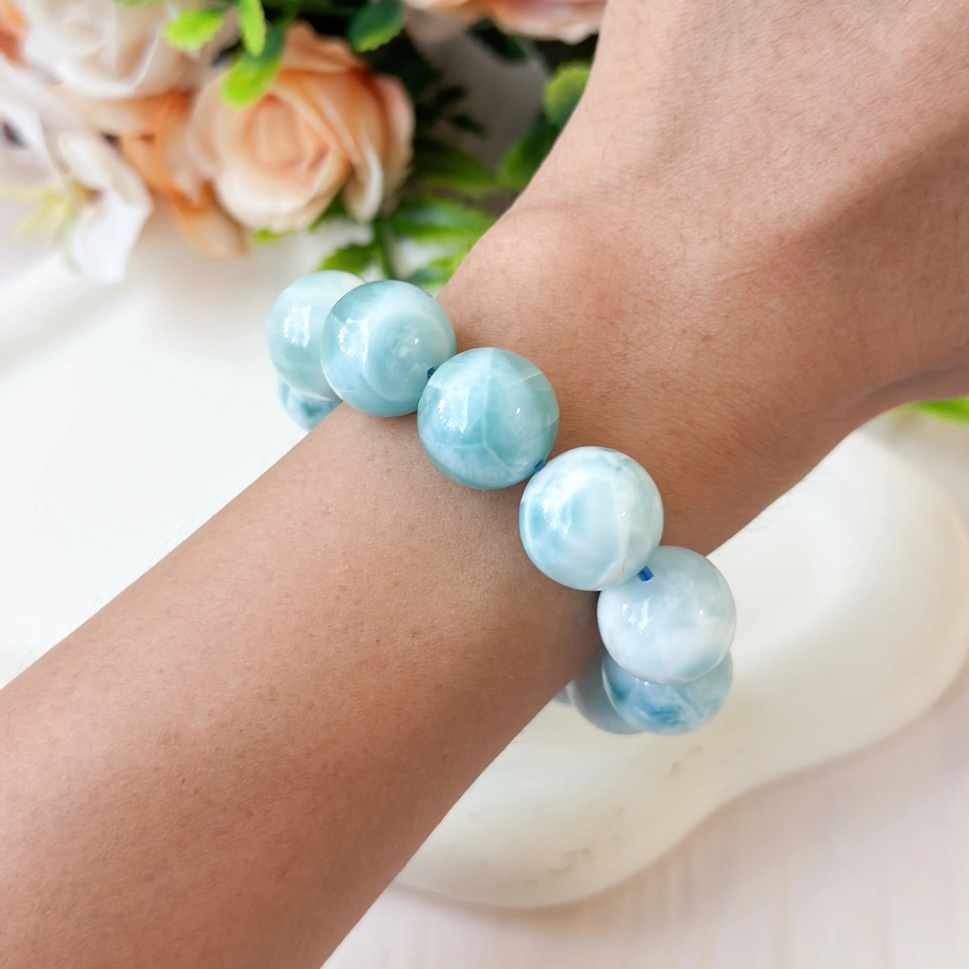 Larimar 15mm AAA+ Bracelet