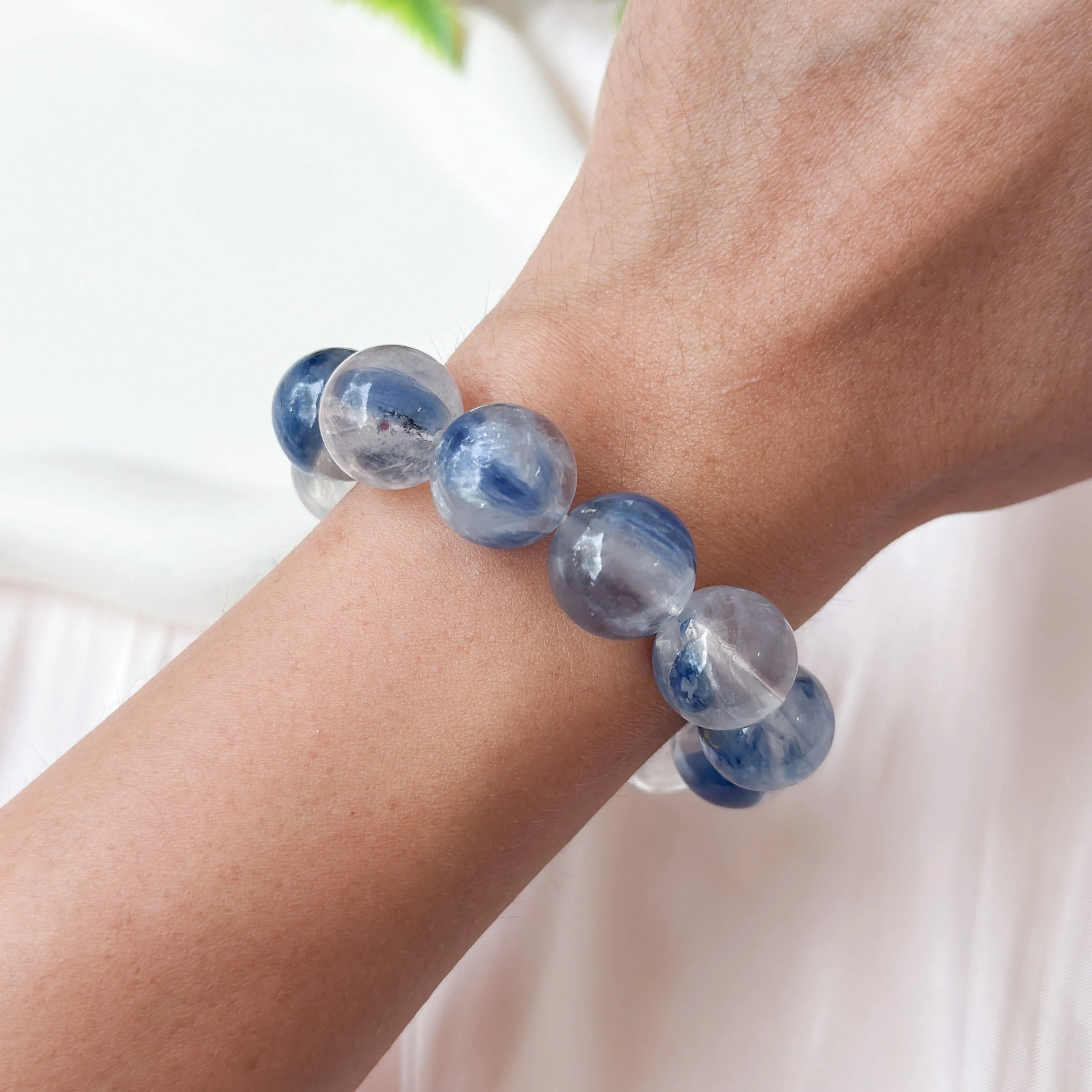 Kyanite in Quartz 13-14mm AAAA Bracelet