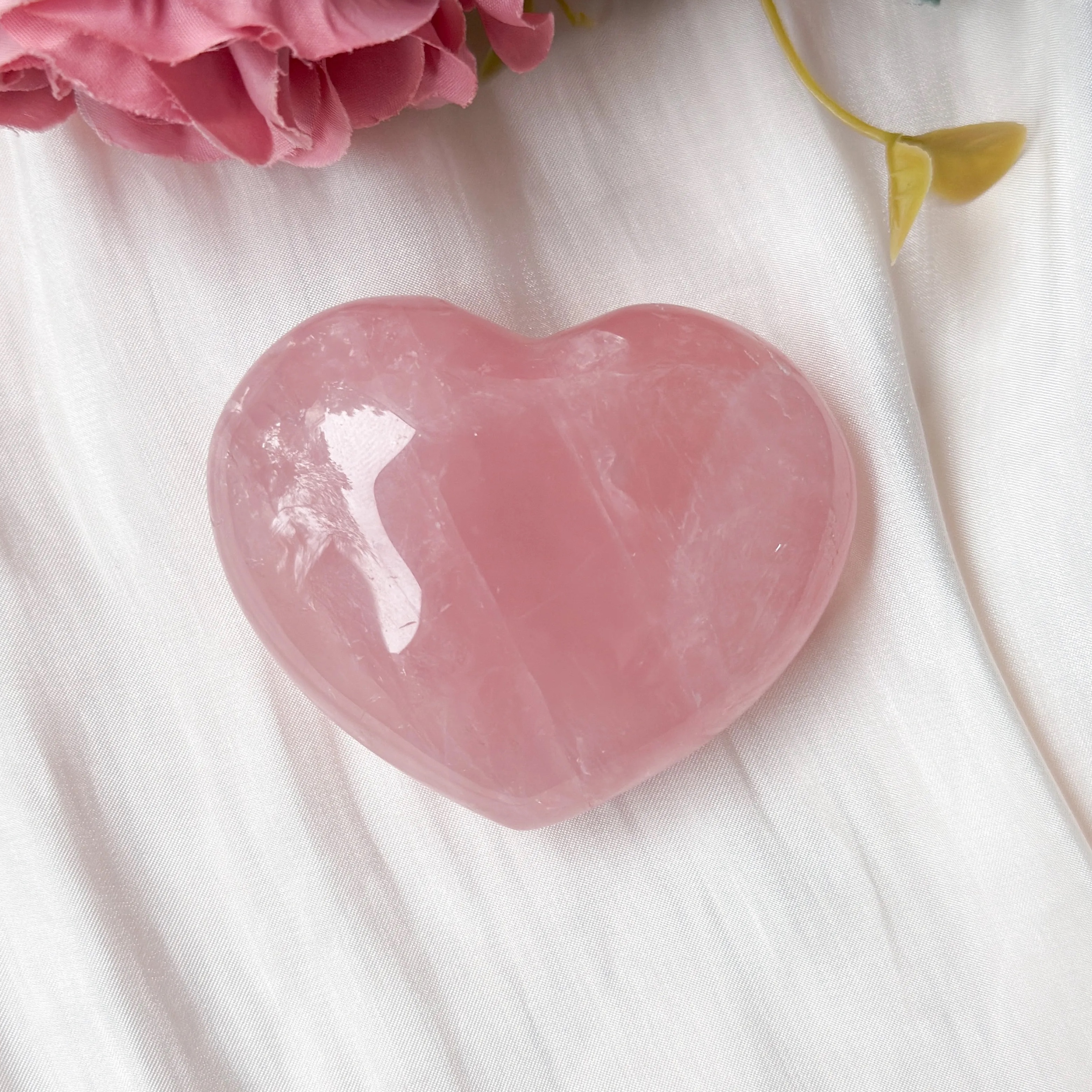 Rose Quartz Heart Display- L