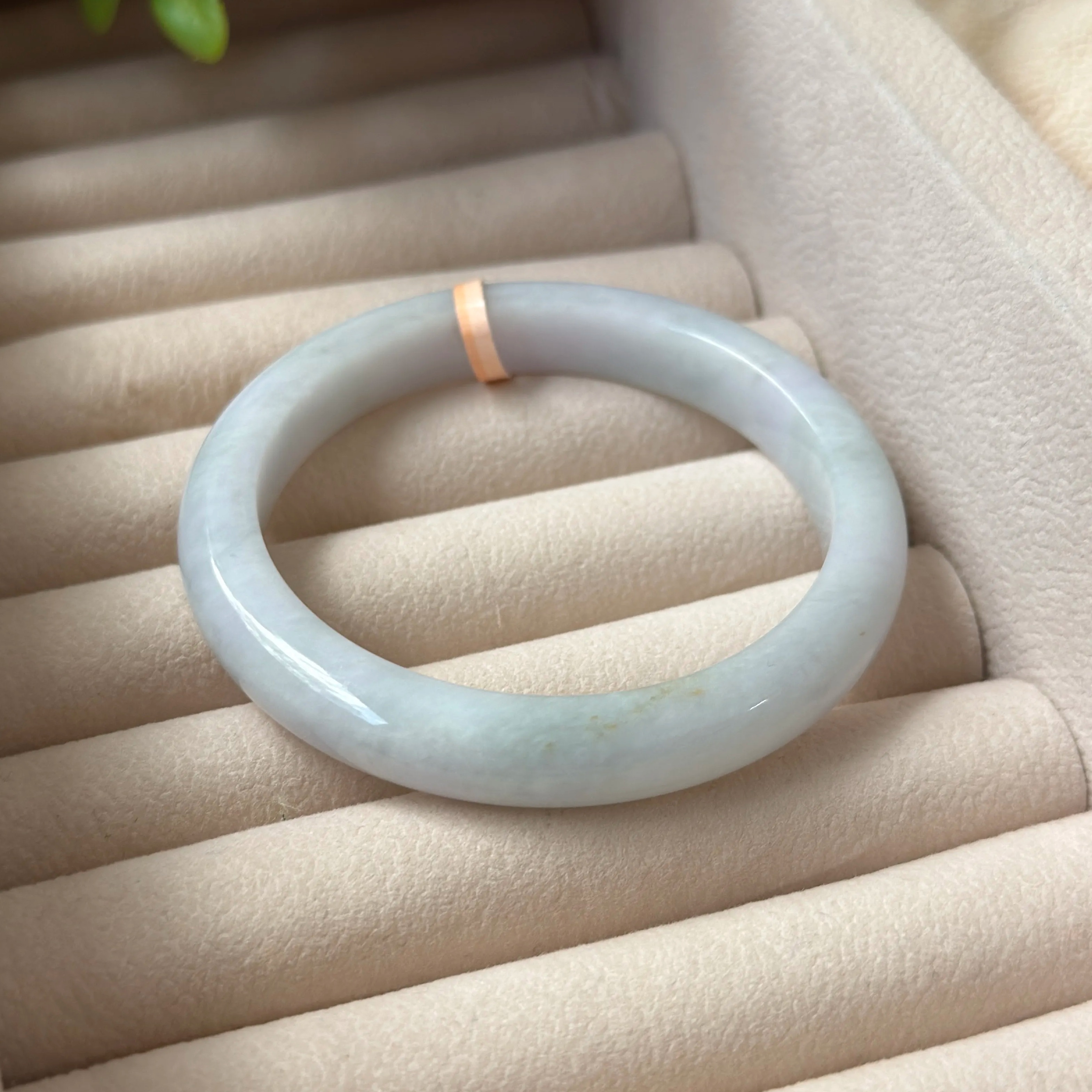 Grade A Lavender Green Jade Bangle  - S55.4/42.6g