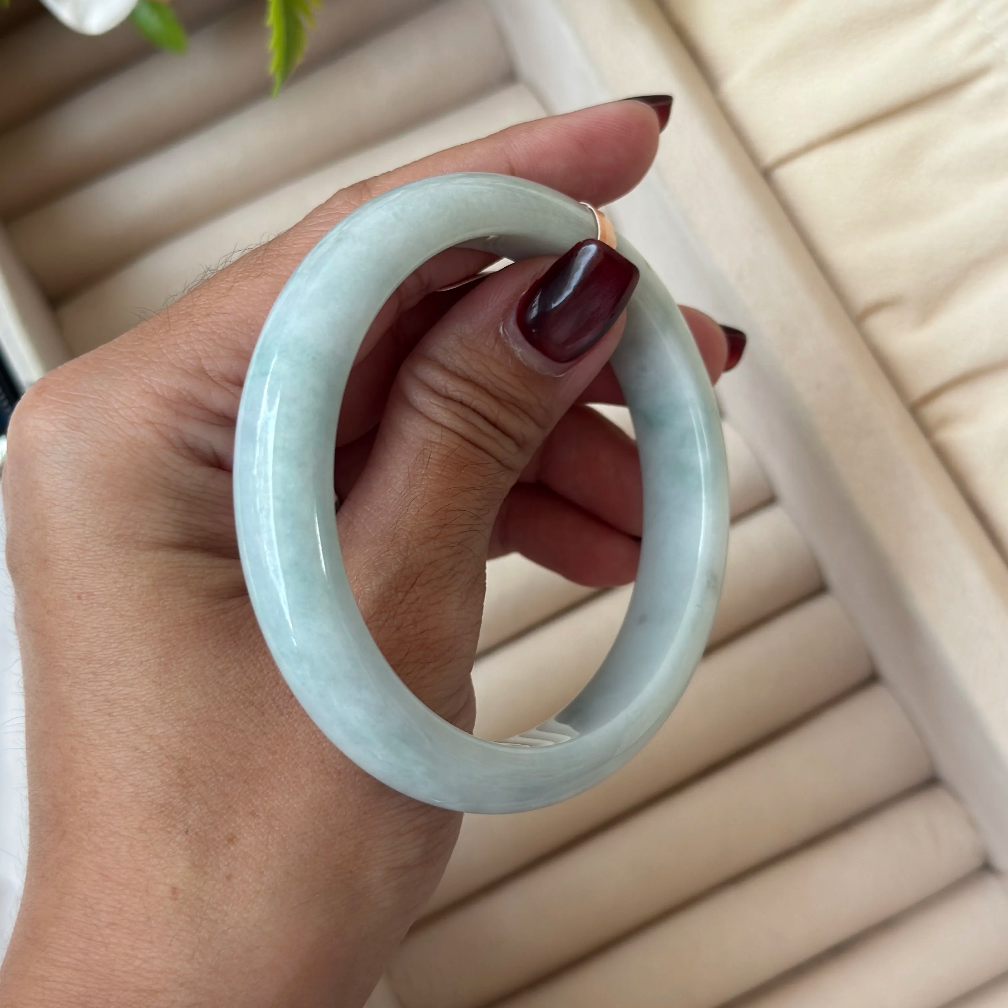 Grade A Waterhue Green Jade Bangle - S58/53.5g