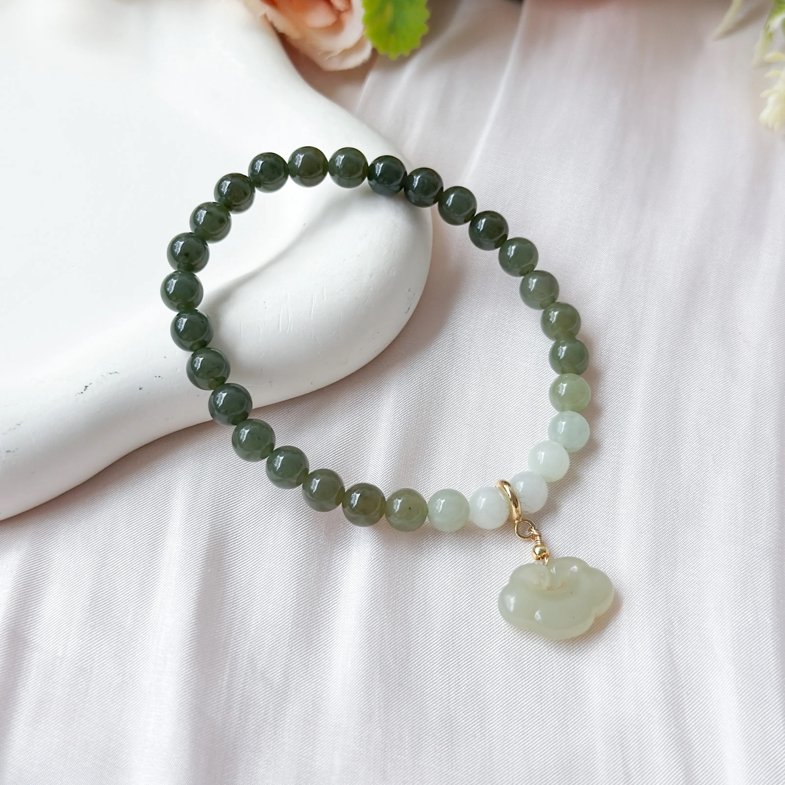 Natural Nephrite 6mm Bracelet