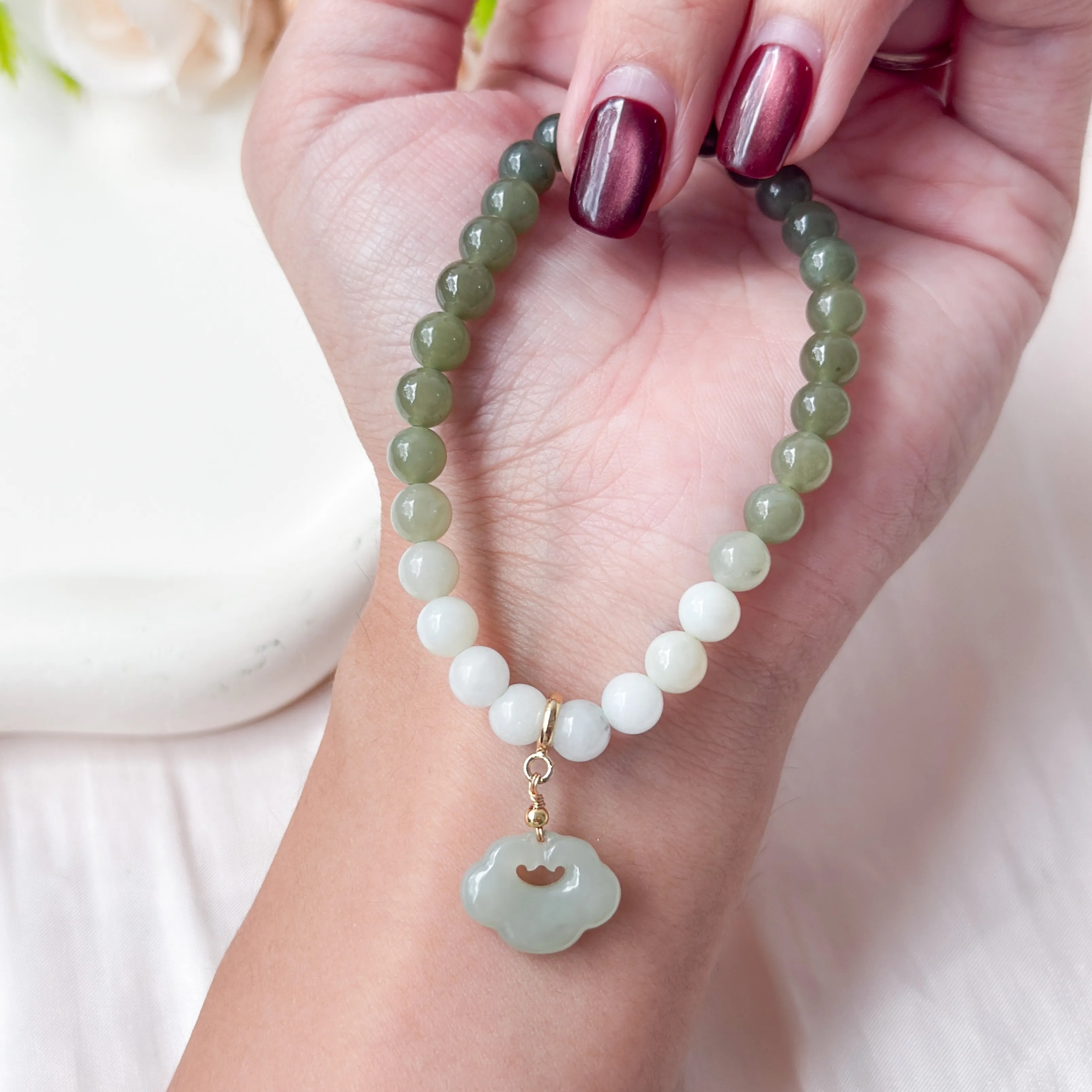 Natural Nephrite 6mm Bracelet